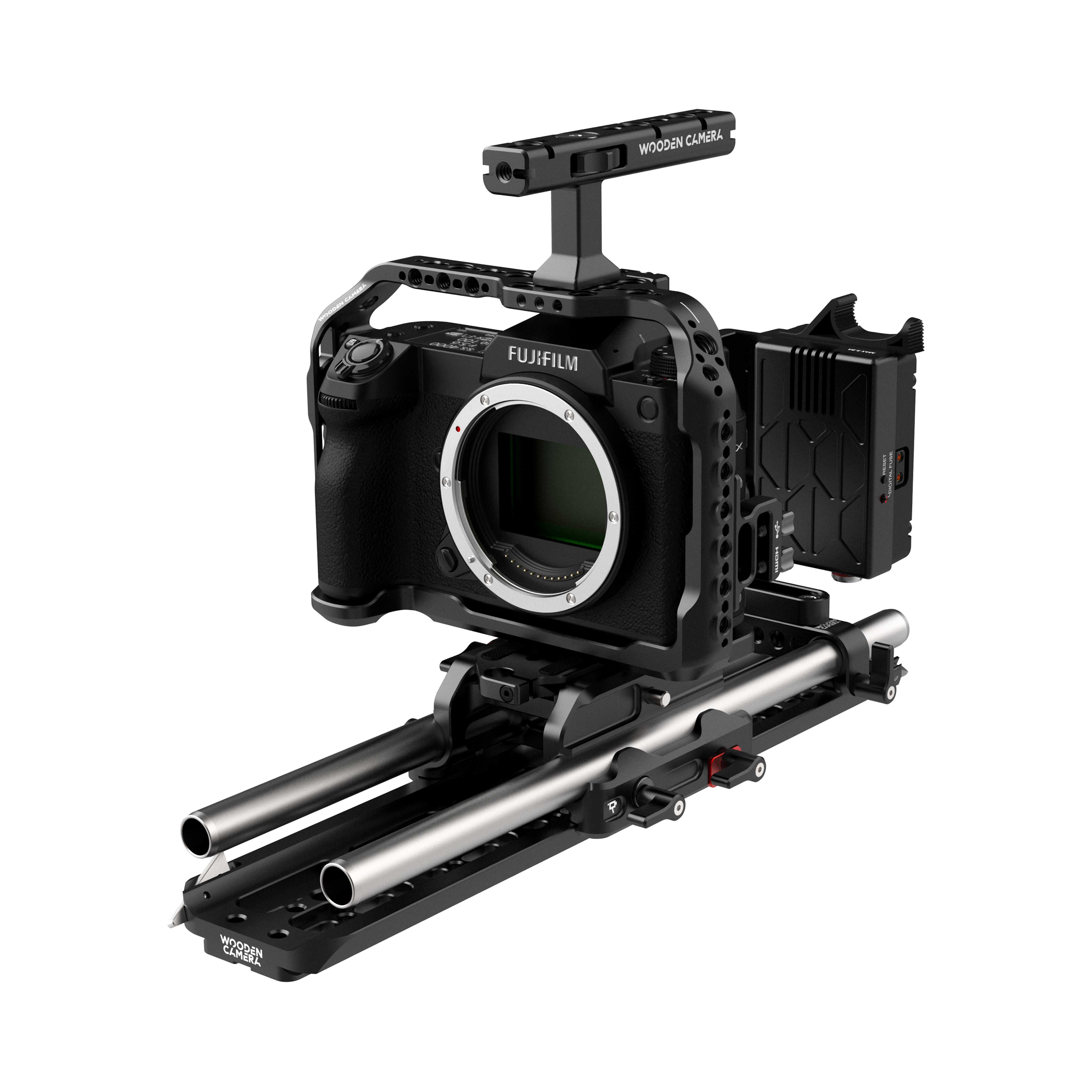 Wooden Camera GFX100S Kit Pro V-Mount cage accessoires
