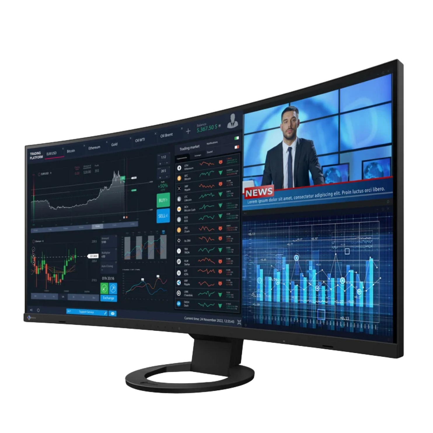 EIZO FlexScan EV3895 moniteur 37,5 pouces noir