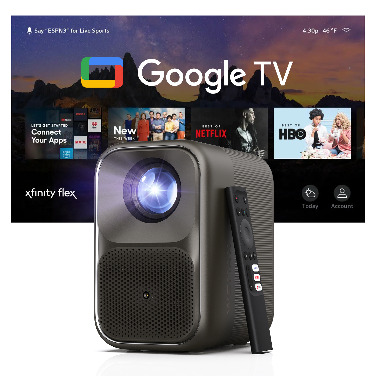 Wemax VP04 vidéoprojecteur Full HD Google TV Netflix