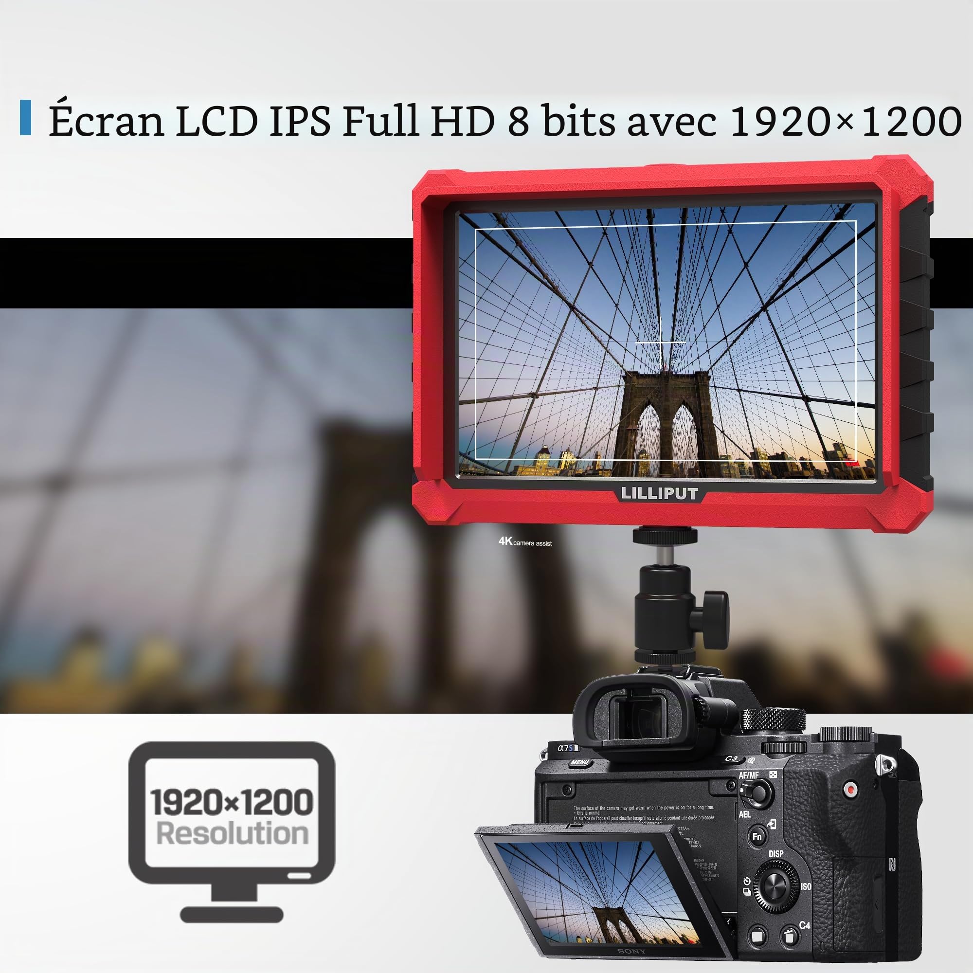 Lilliput A7S moniteur caméra 7" FHD SDI HDMI 4K