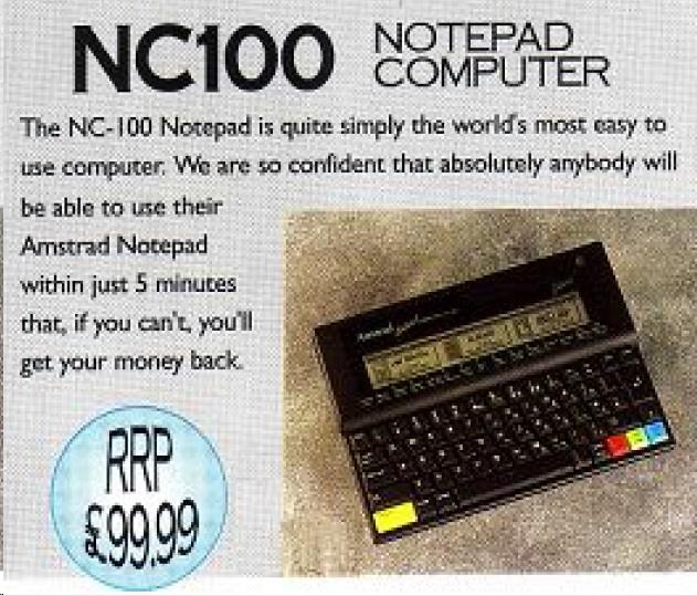 Amstrad Computer NC100 Notepad ordinateur portable traitement texte