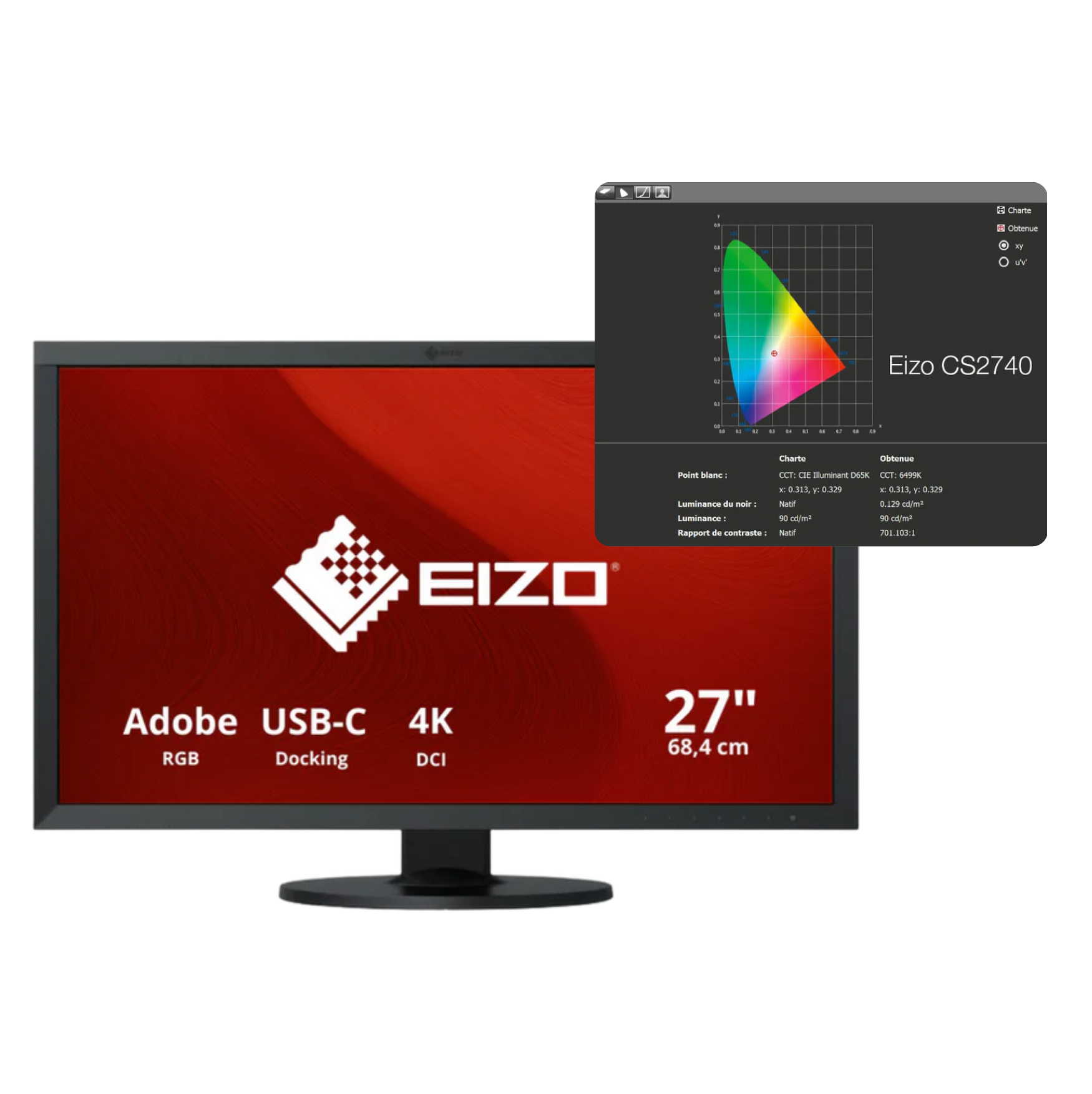 EIZO ColorEdge CS2740 moniteur 27 pouces 4K calibration HDR