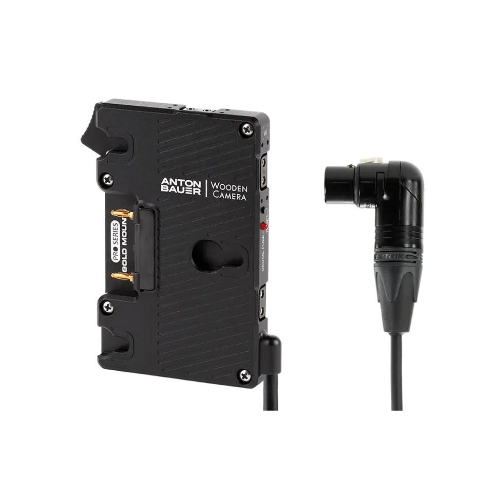 Wooden Camera Power WC Pro Gold Mount plaque batterie XLR coudé D-Tap