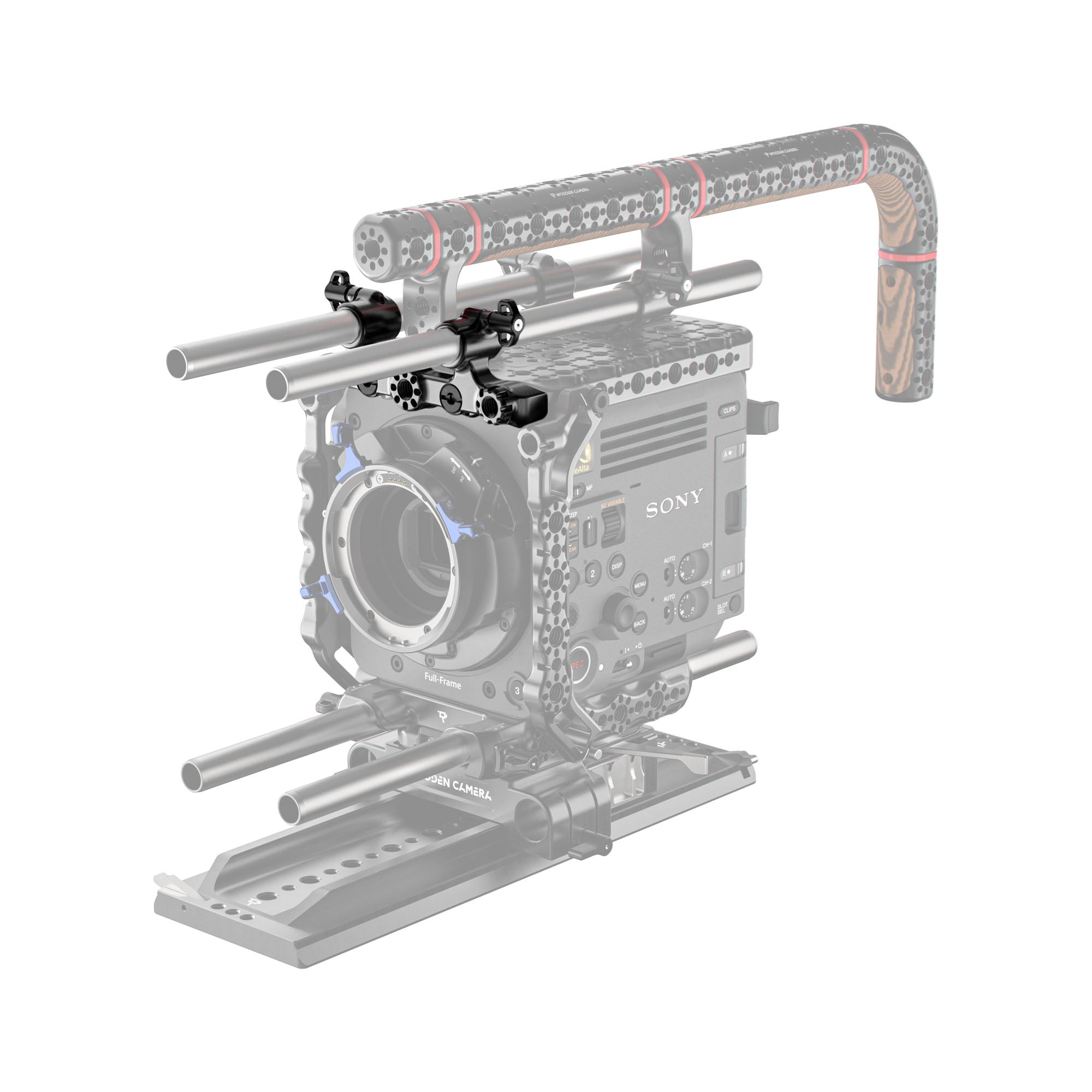 Wooden Camera Rod Front Dual Rod Clamp Sony BURANO 15mm