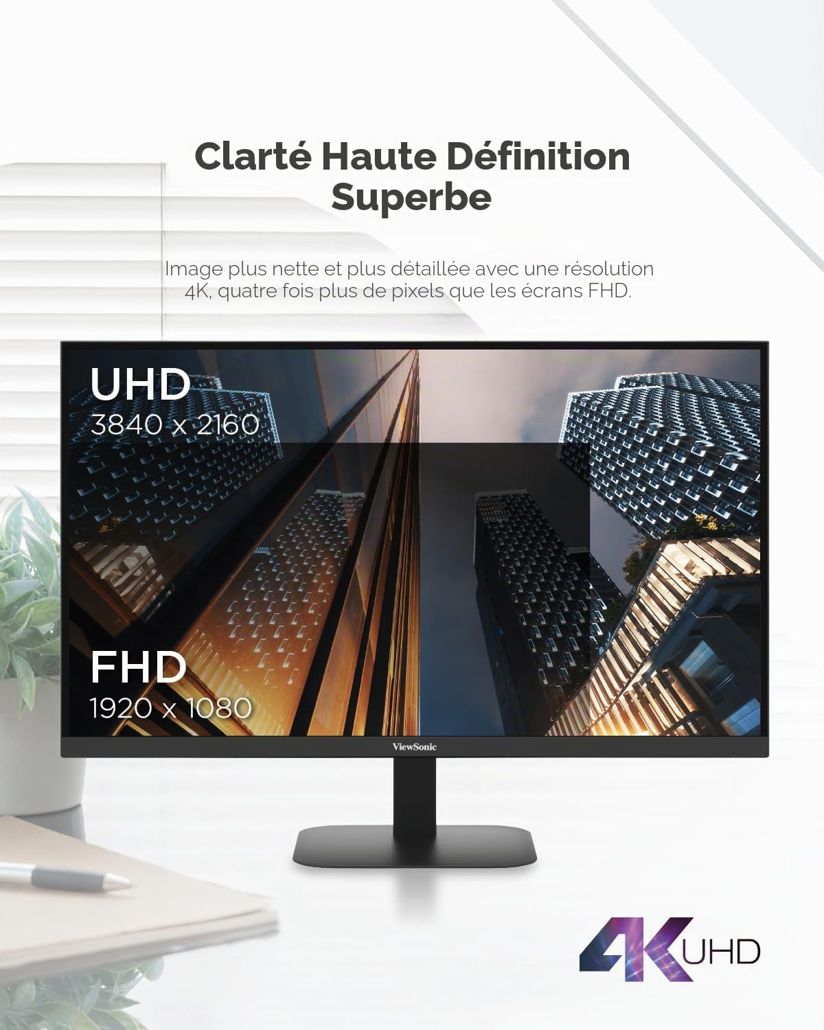 ViewSonic VA2708-4K-HD Écran PC 27 Pouces 4K UHD