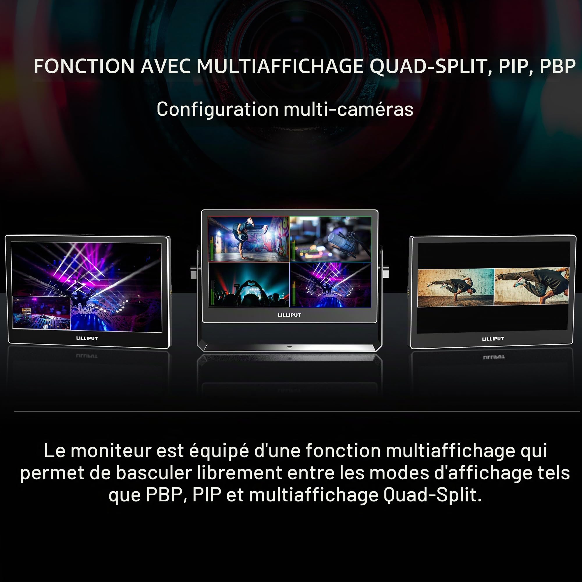 Lilliput A13 moniteur OLED 4K 13,3" Quad-Split SDI HDMI