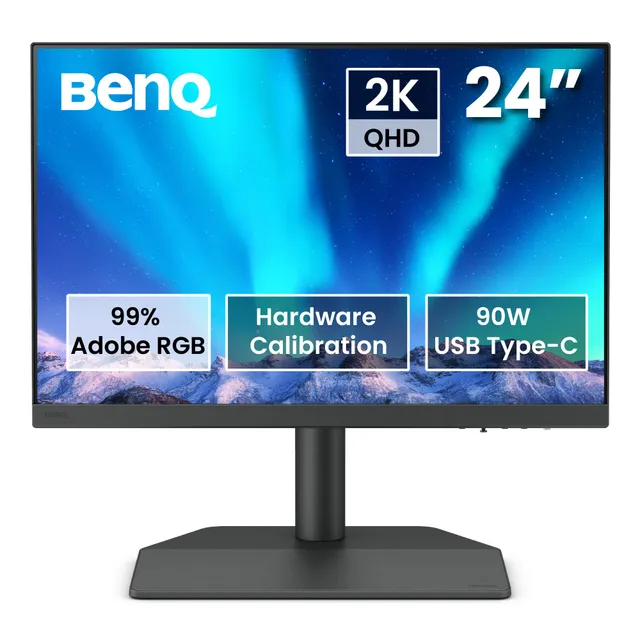 BenQ SW242Q Moniteur Photo 24,1" 2K Adobe RGB USB-C 90W