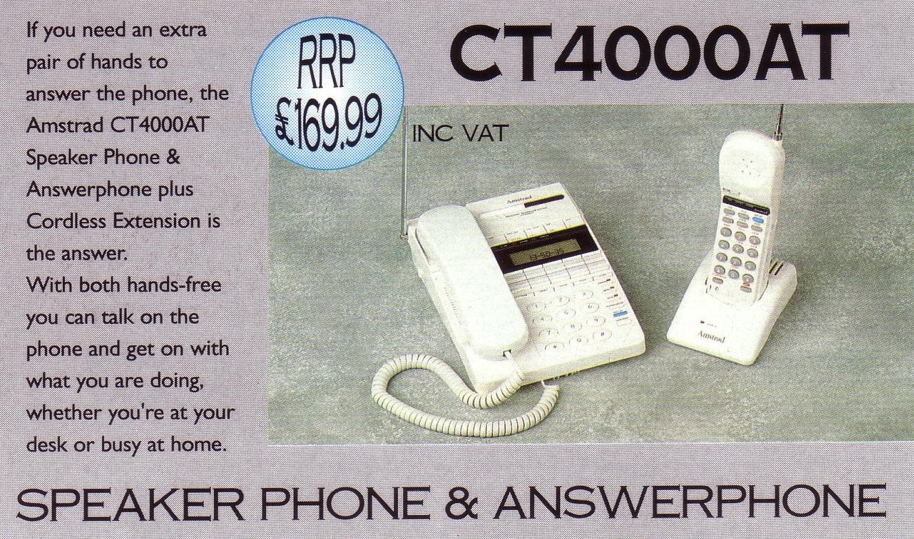 AMSTRAD CT2000AT CT4000AT téléphone sans fil répondeur