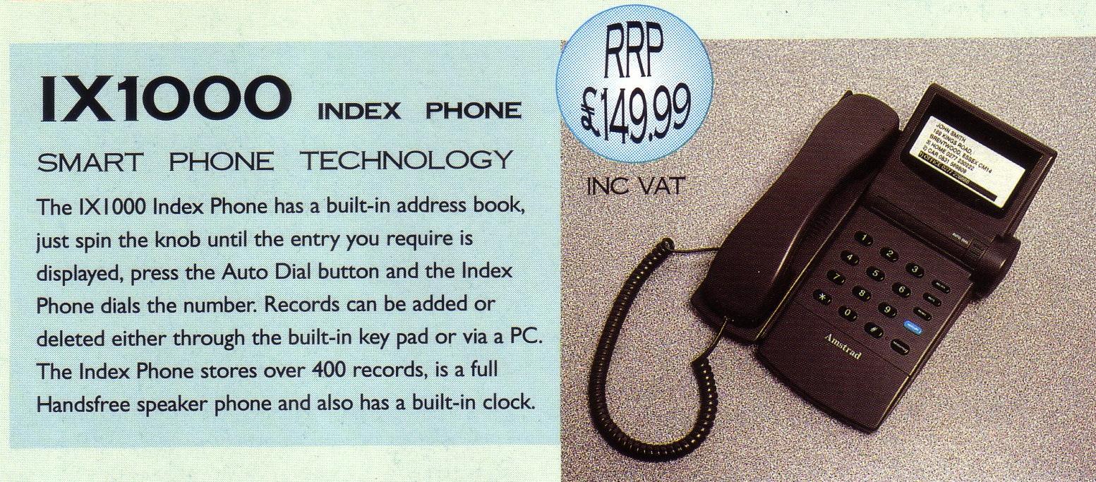 Amstrad IX1000 téléphone fixe index numérotation auto