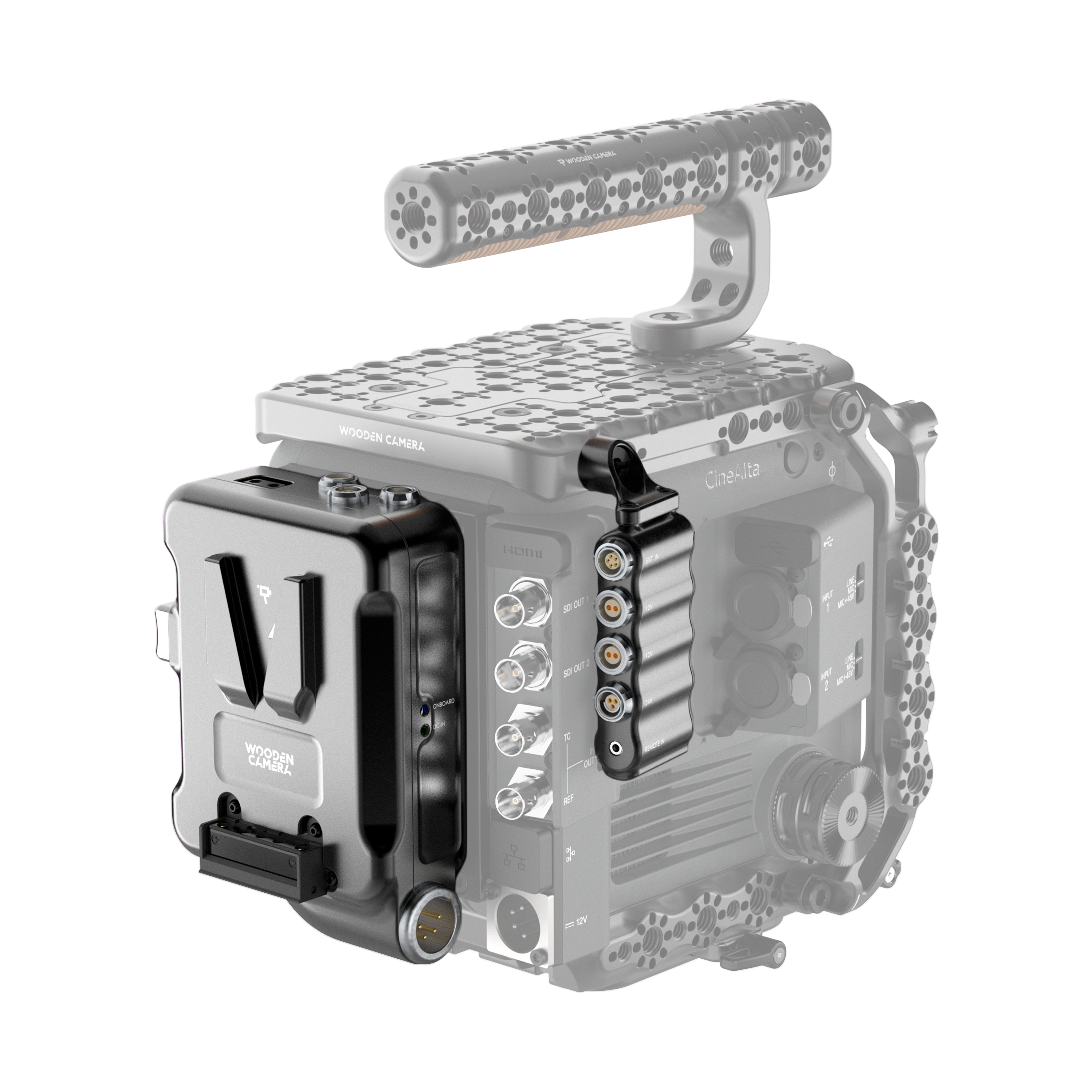 Wooden Camera BURANO D-Box B-Box bundle V-Mount + lampe