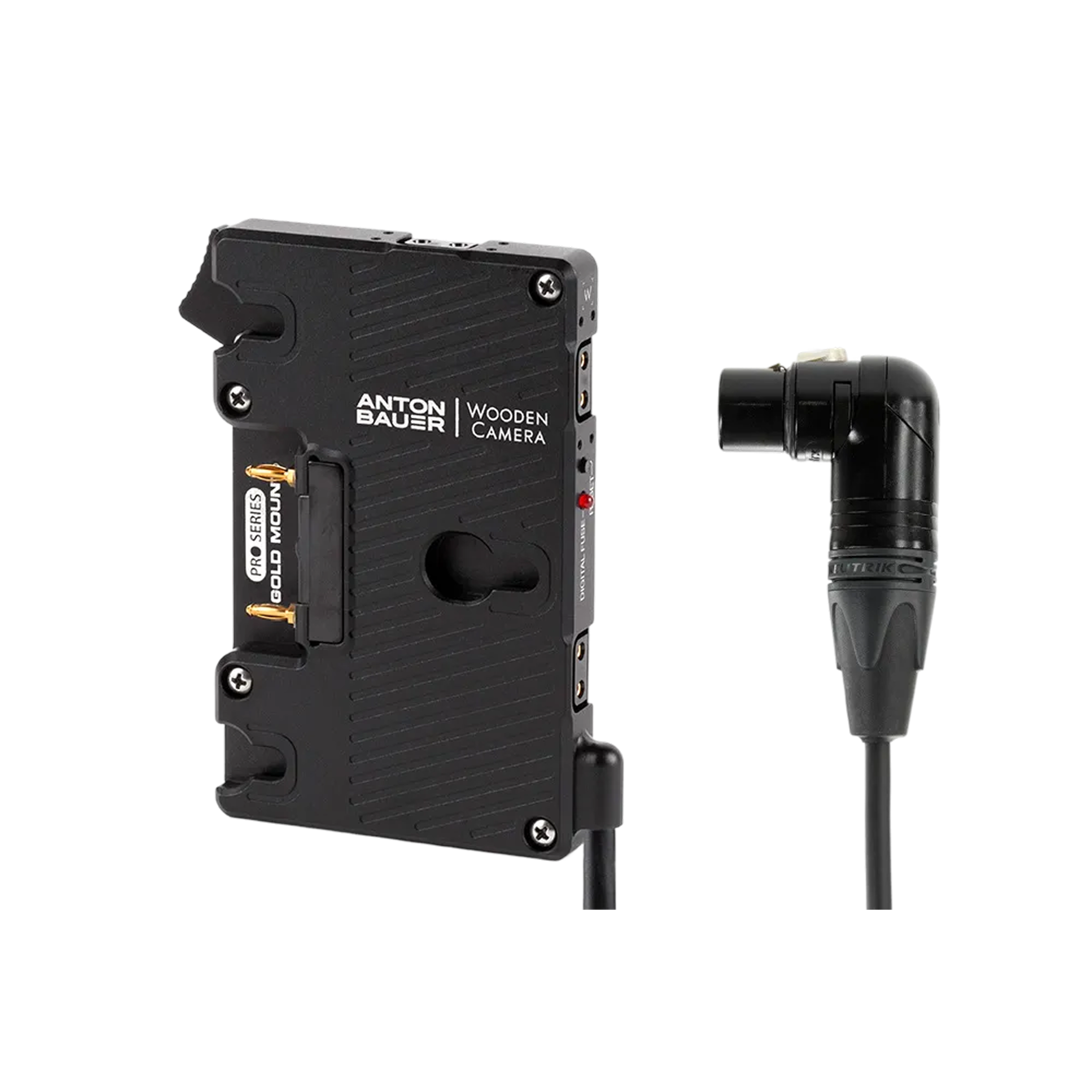 Wooden Camera Power WC Pro Gold Mount plaque batterie XLR coudé D-Tap