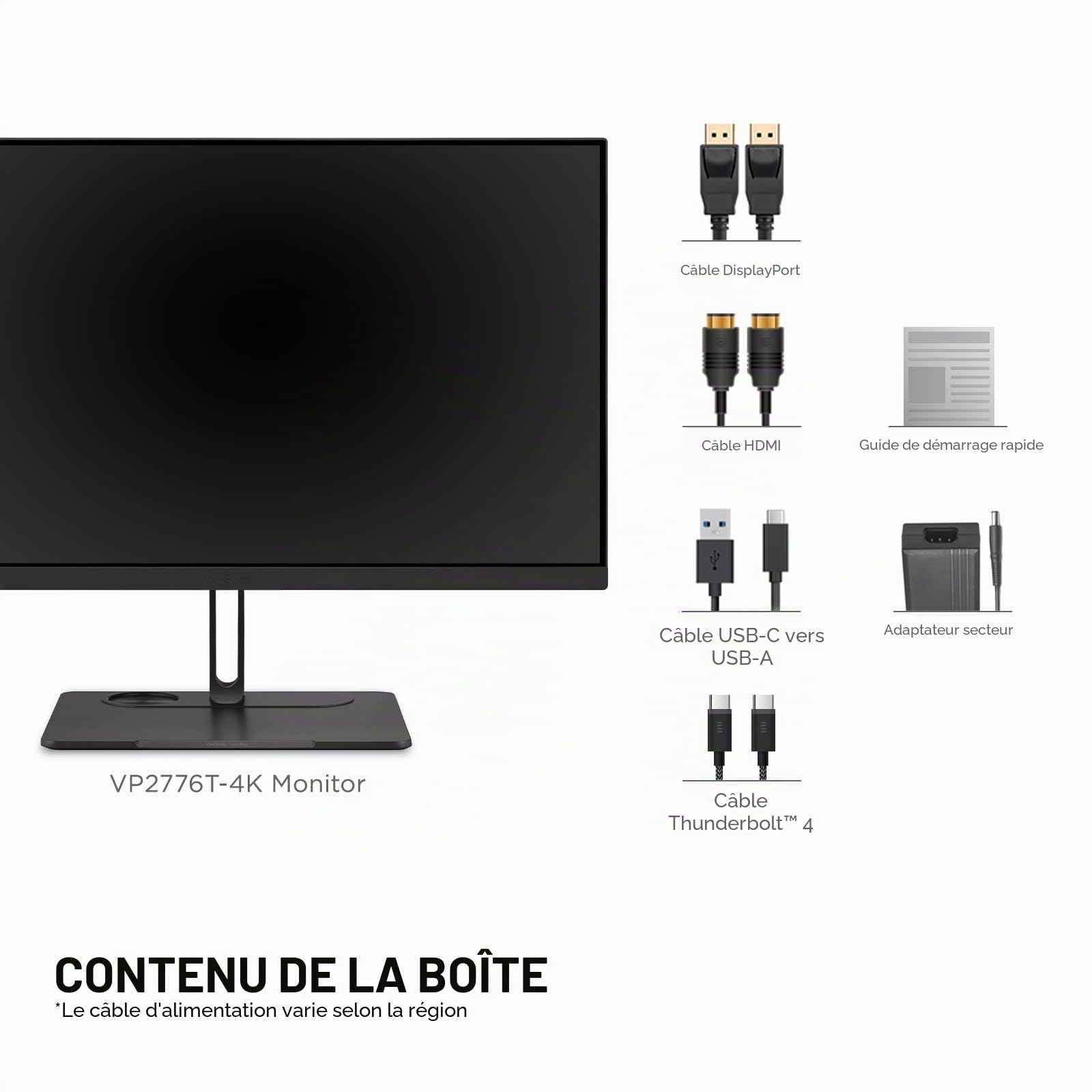 ViewSonic VP2776T-4K moniteur pro 27 pouces 4K Thunderbolt