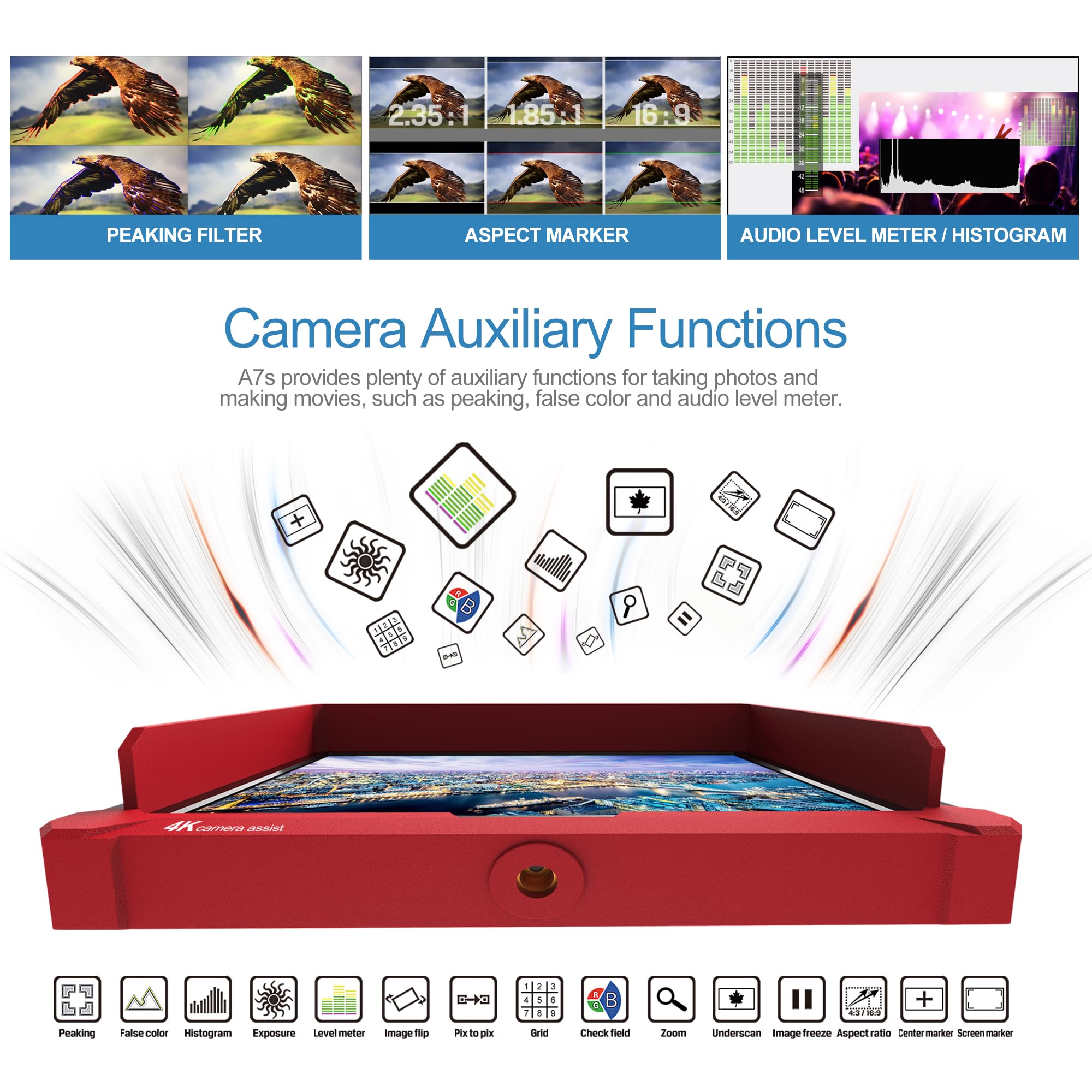 Lilliput A7S moniteur caméra 7" FHD SDI HDMI 4K