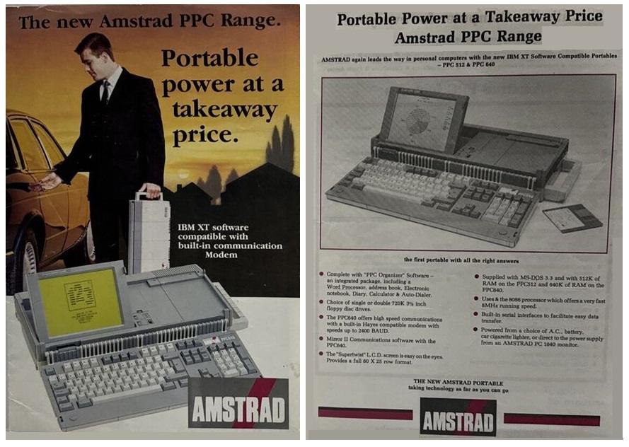 Amstrad Computer PPC512 ordinateur portable LCD 1988