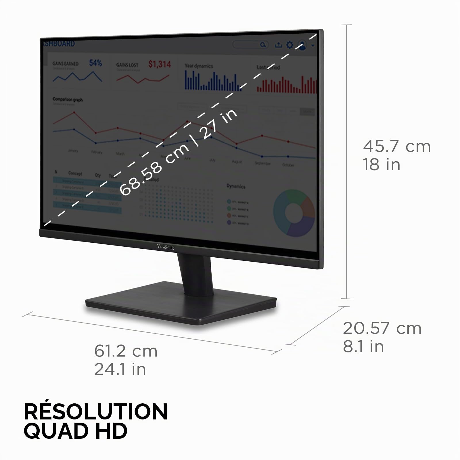 ViewSonic VA VS2725-2K moniteur 27 pouces QHD 100Hz