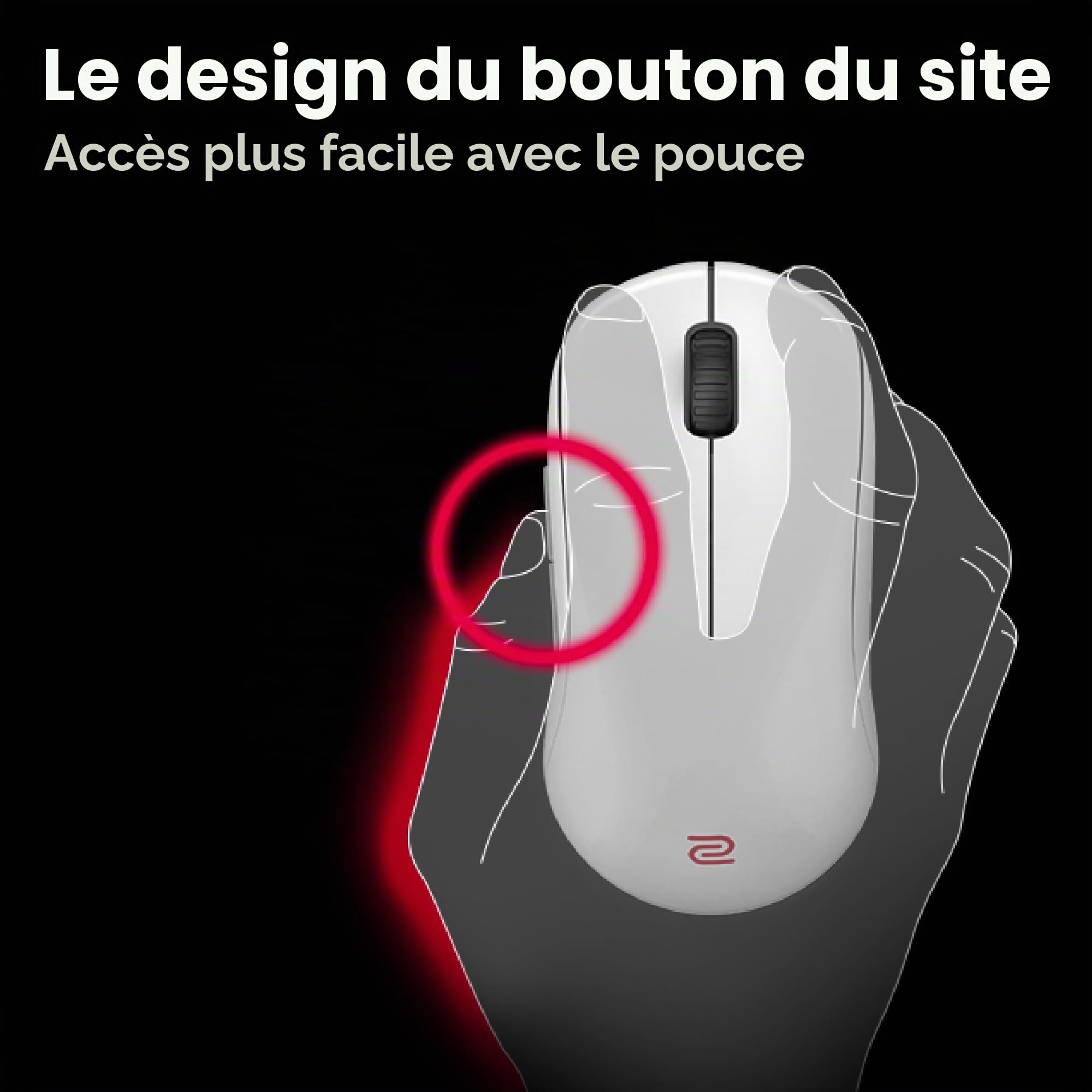 BenQ ZOWIE U2-DW Souris gaming sans fil blanche 4K