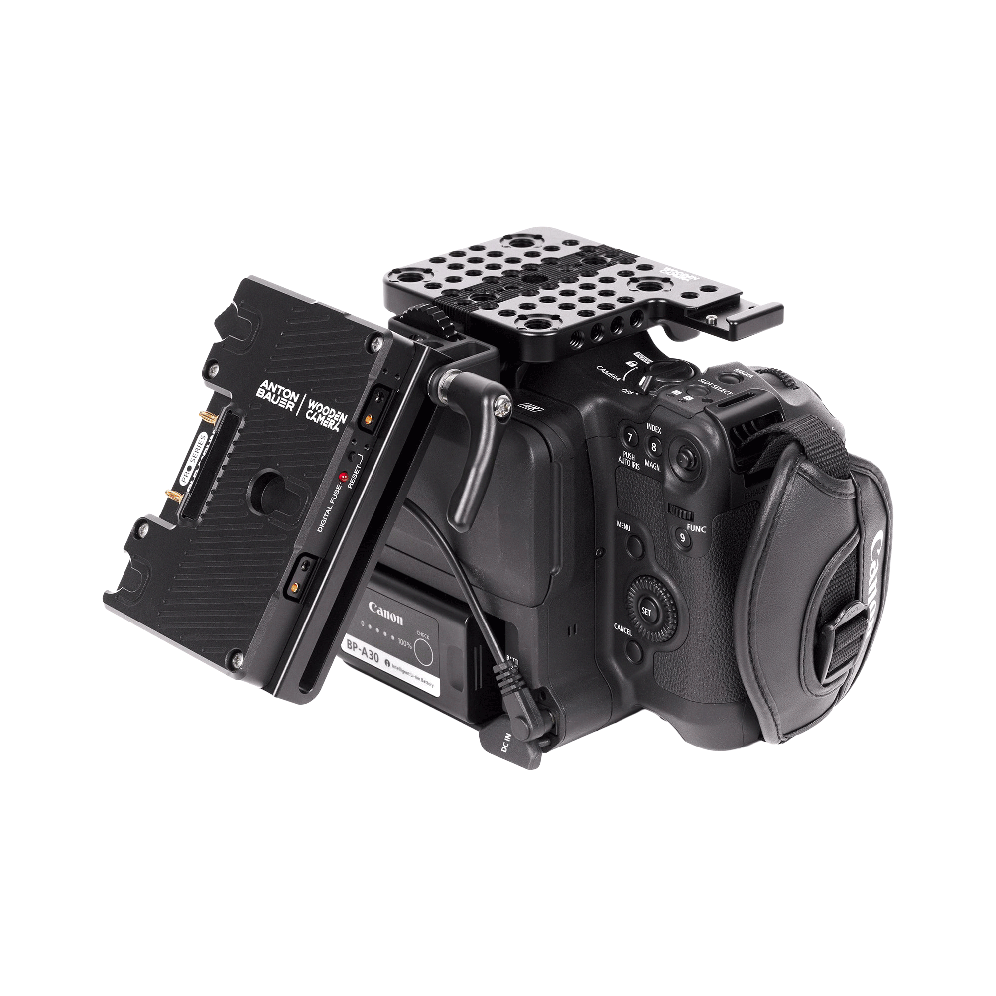 Wooden Camera Battery Slide Pro plaque V-Mount Canon C70 C80