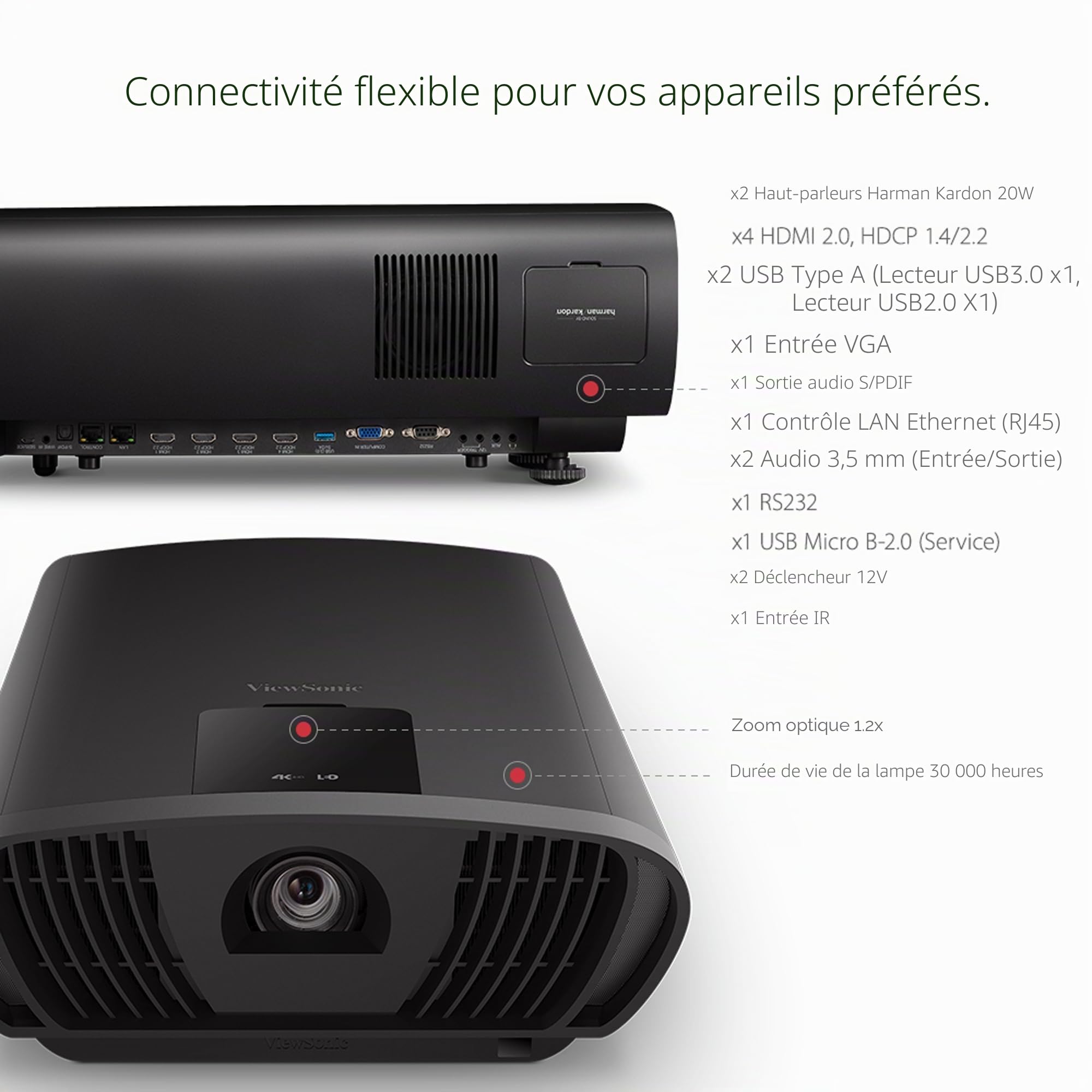 ViewSonic X100-4K vidéoprojecteur UHD LED HDR 20dB