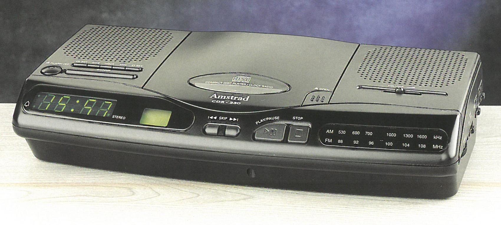 Amstrad CDR250 radio-réveil CD gamme Clock Radio