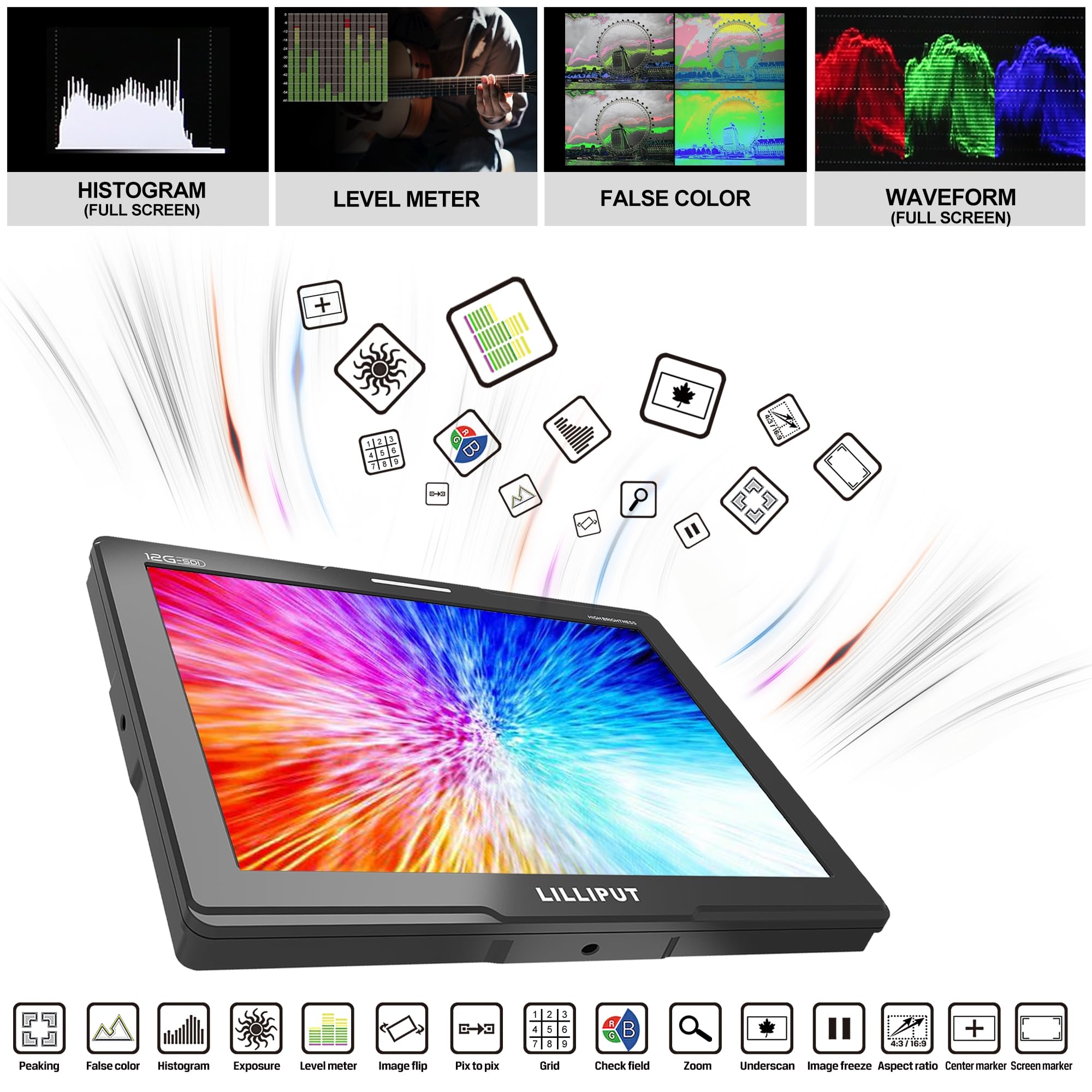 Lilliput Q10-12G 10,1" Moniteur 12G-SDI 1500 nits HDR
