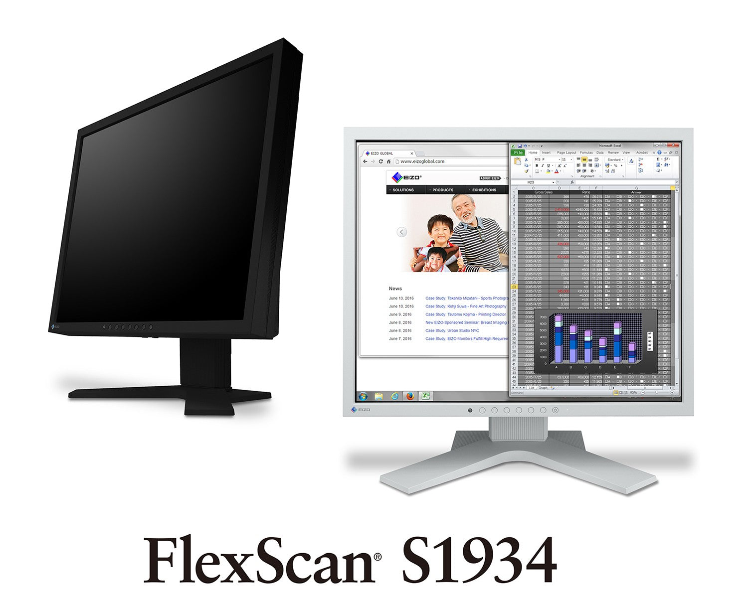 EIZO FlexScan S1934 moniteur Noir 19 pouces IPS