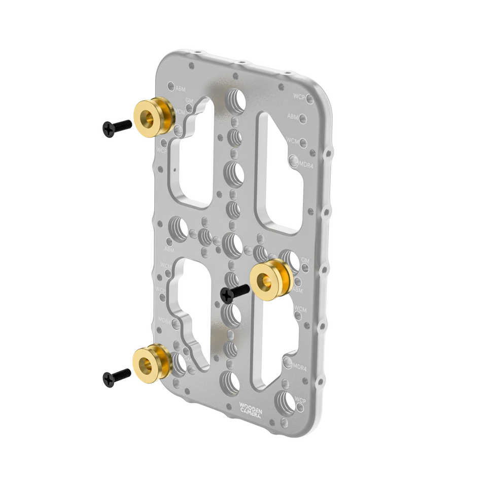 Wooden Camera Power Gold Mount Stud plots x3 batterie