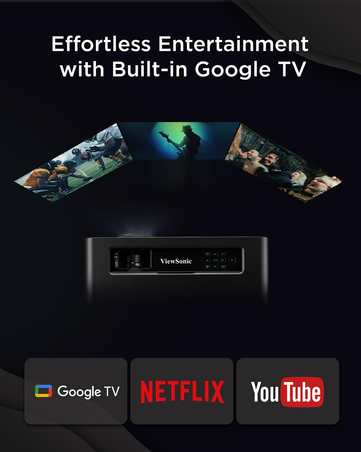 ViewSonic X2-4K Pro vidéoprojecteur courte focale 4K Google TV