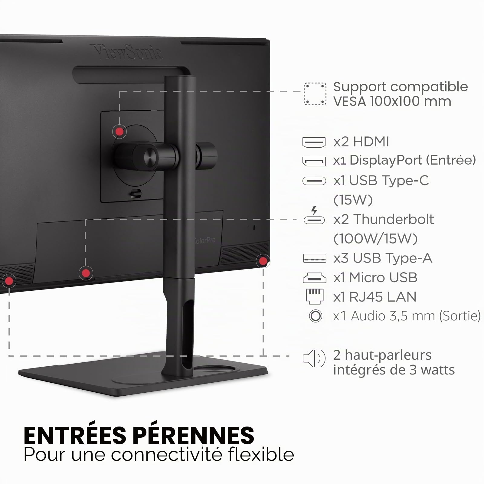 ViewSonic VP2776T-4K moniteur pro 27 pouces 4K Thunderbolt