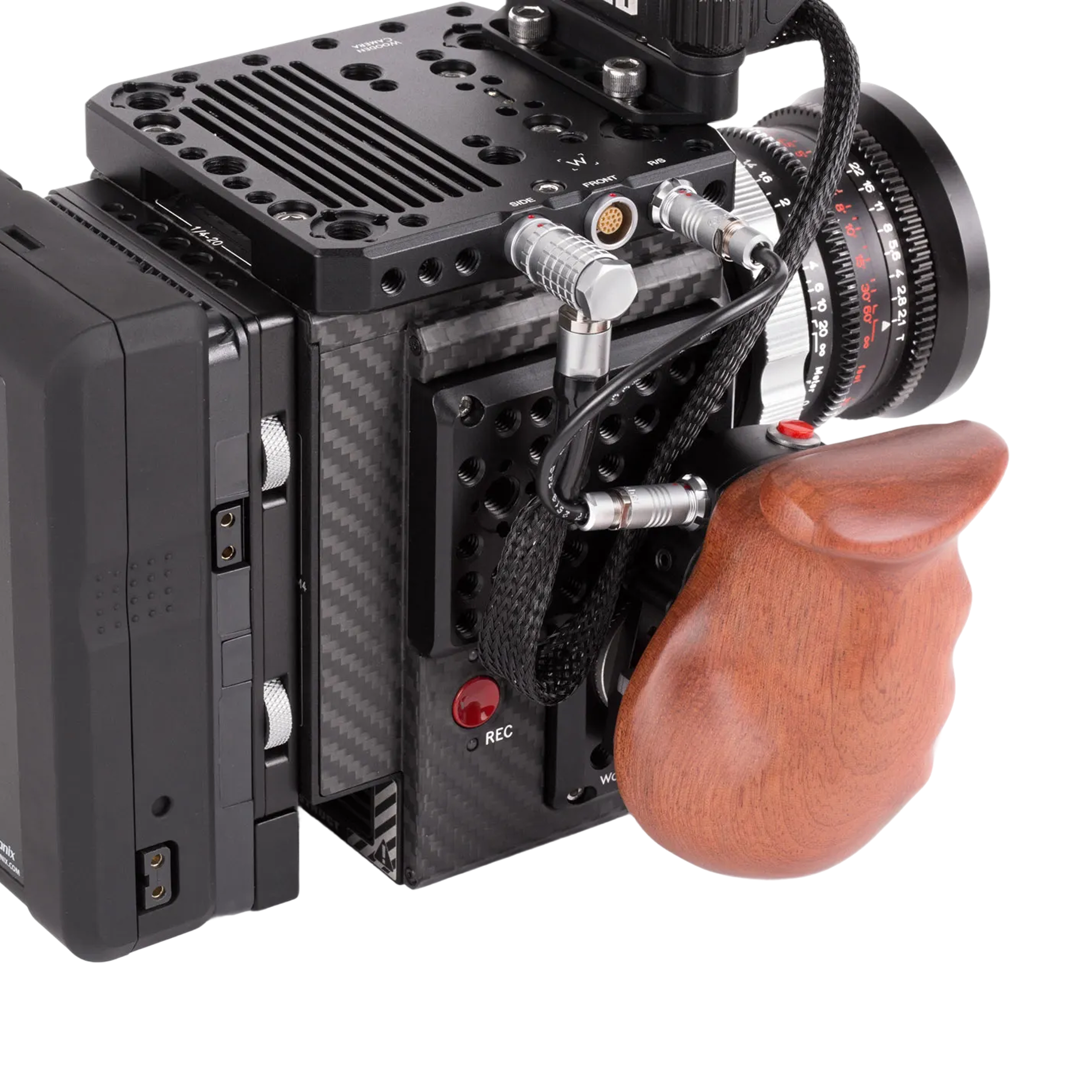 Wooden Camera Handles Handgrip Trigger Box boîtier déclencheur LANC