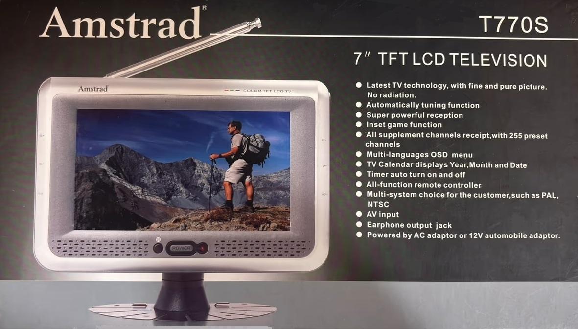 Amstrad T770 mini TV LCD 7 pouces écran TFT