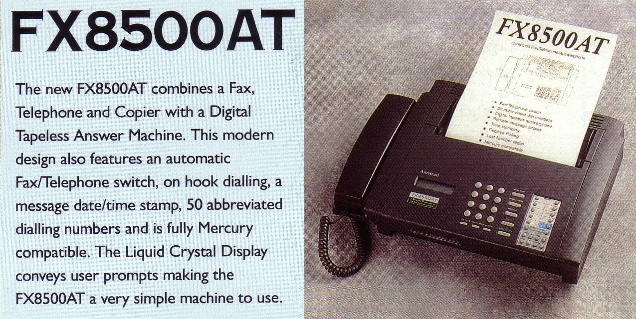 Amstrad FX8500AT télécopieur fax bureau 1994