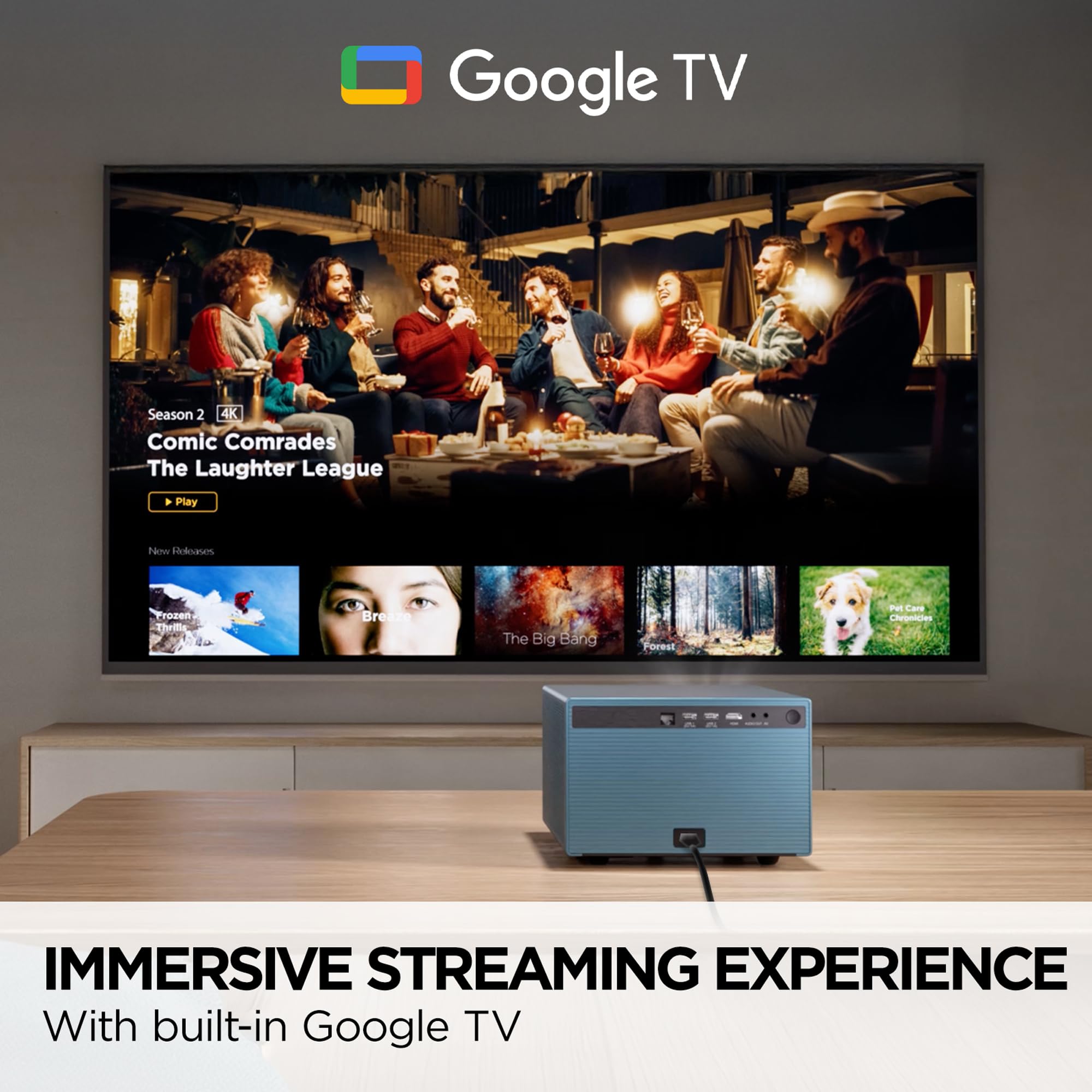 ViewSonic LX60HD vidéoprojecteur LED Full HD Google TV 140 pouces