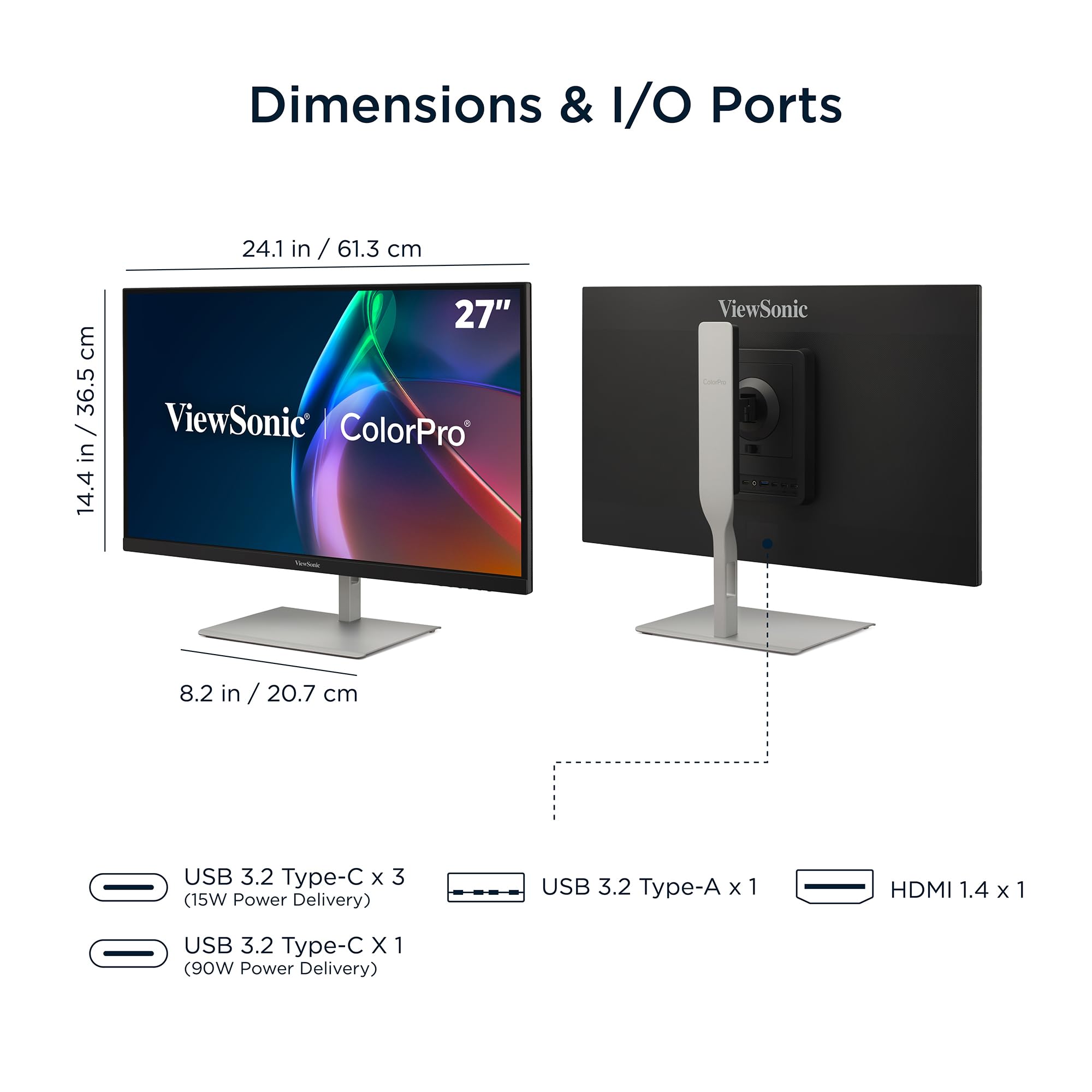 ViewSonic VP2766-2K moniteur 27" QHD 120Hz USB-C 90W sRGB