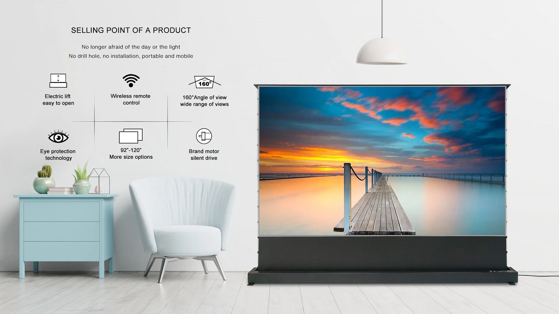 Wemax Projector Screen écran de projection 120" UST ALR motorisé
