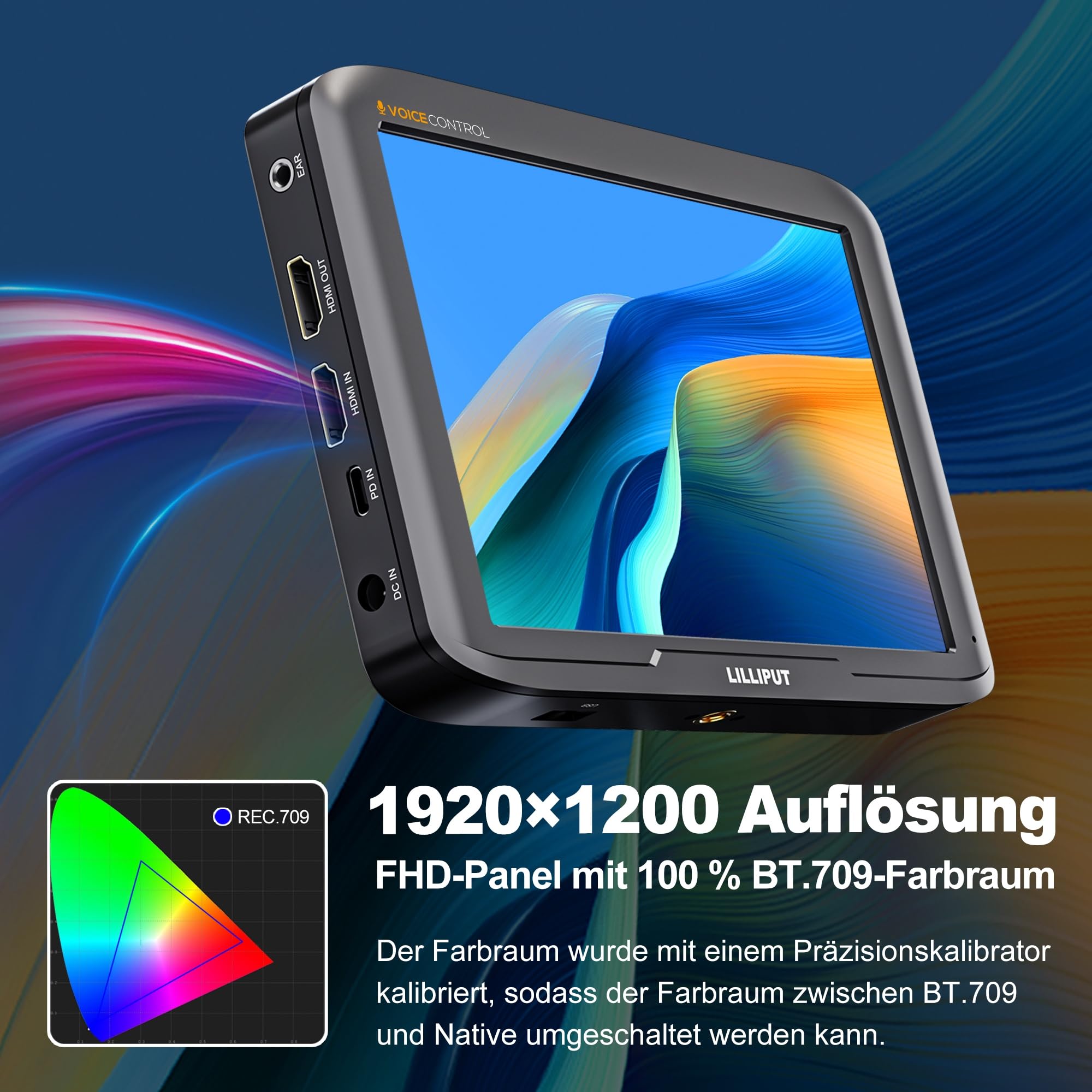 Lilliput V7 moniteur caméra 7" 4K HDMI commande vocale