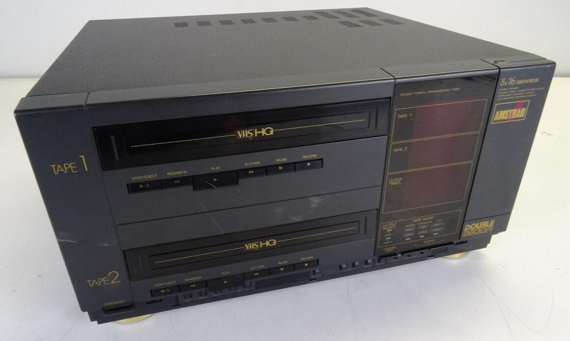 Amstrad TV Video DD8900 magnétoscope double deck VHS 1990
