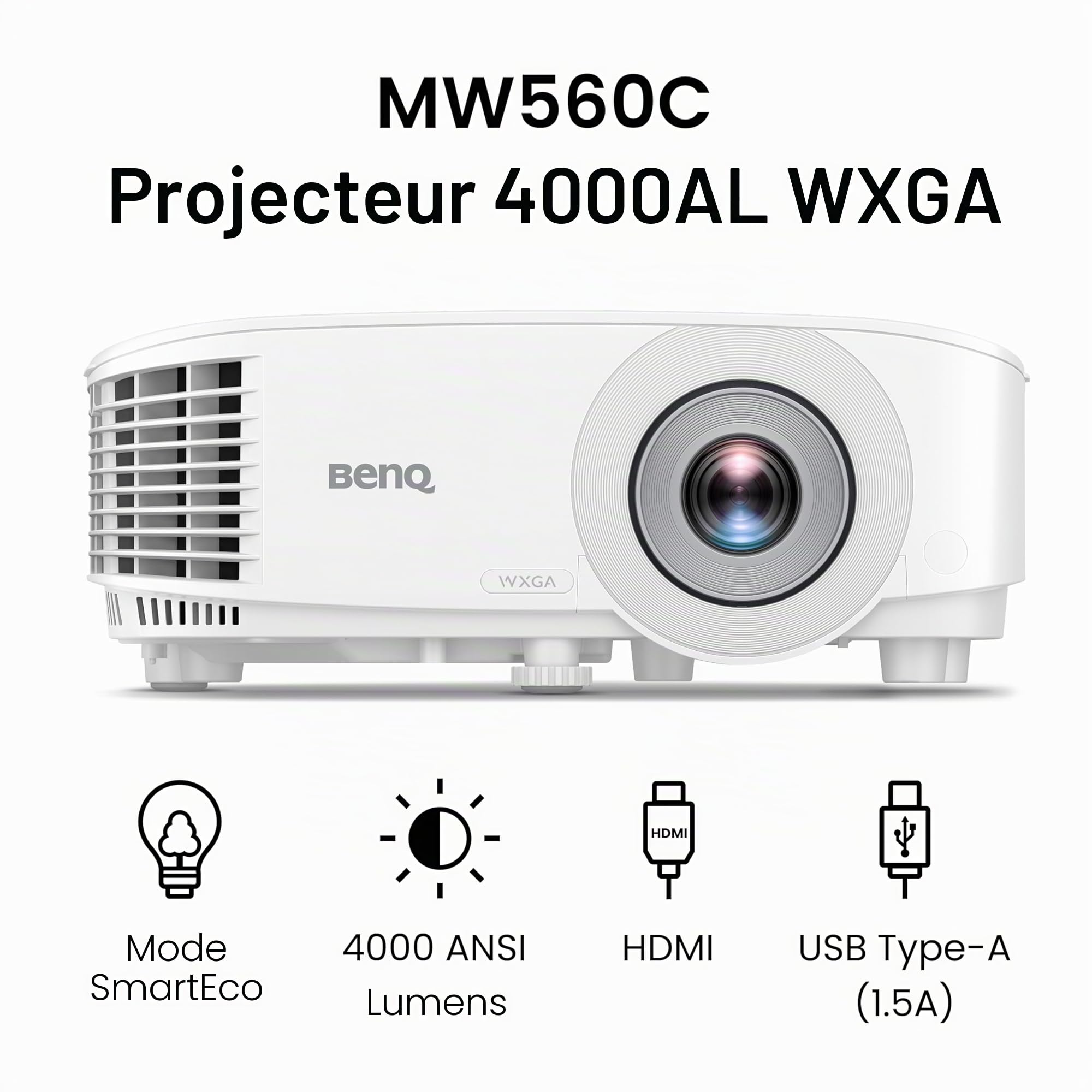 BenQ MW560C vidéoprojecteur bureau WXGA 4000 lumens DLP