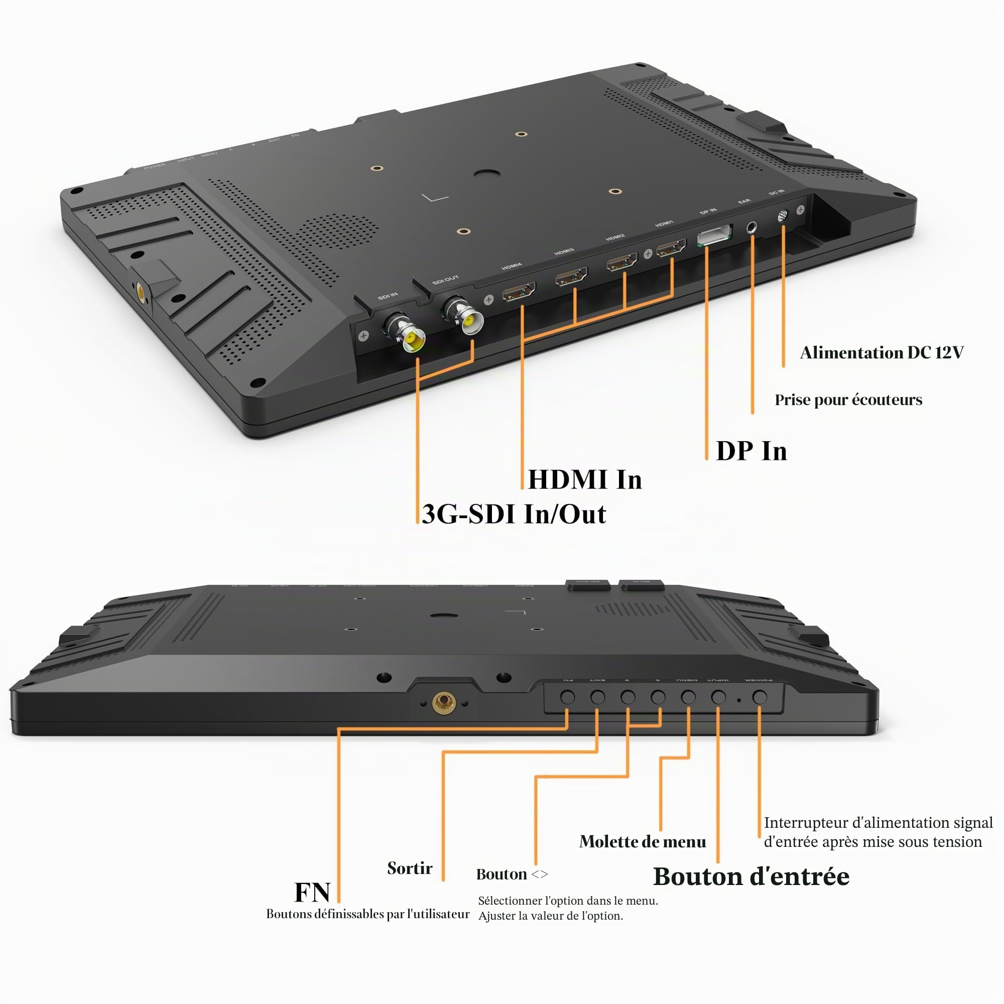 Lilliput A13 moniteur OLED 4K 13,3" Quad-Split SDI HDMI