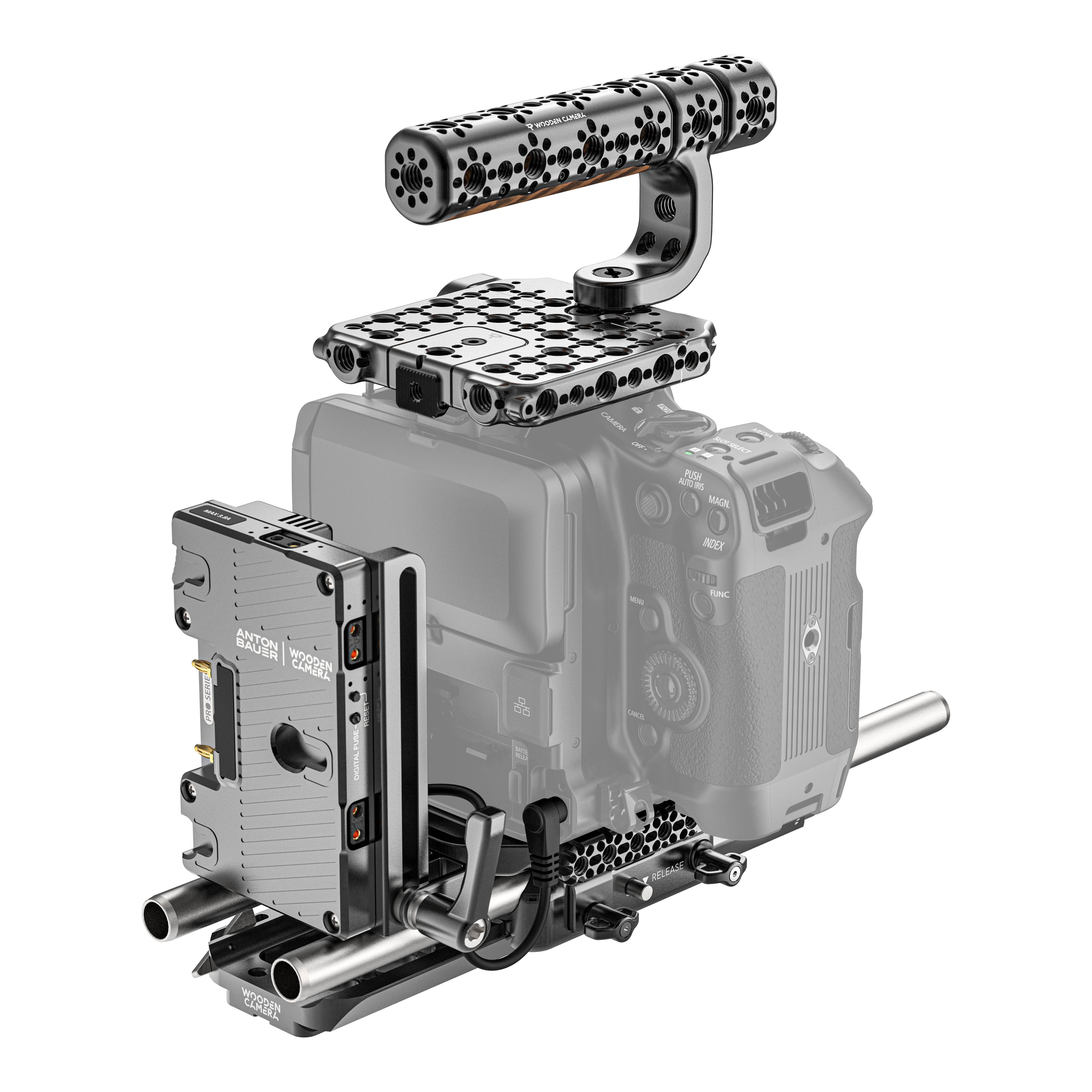 Wooden Camera Elite Kit Canon EOS C80 cage Gold Mount V-Mount