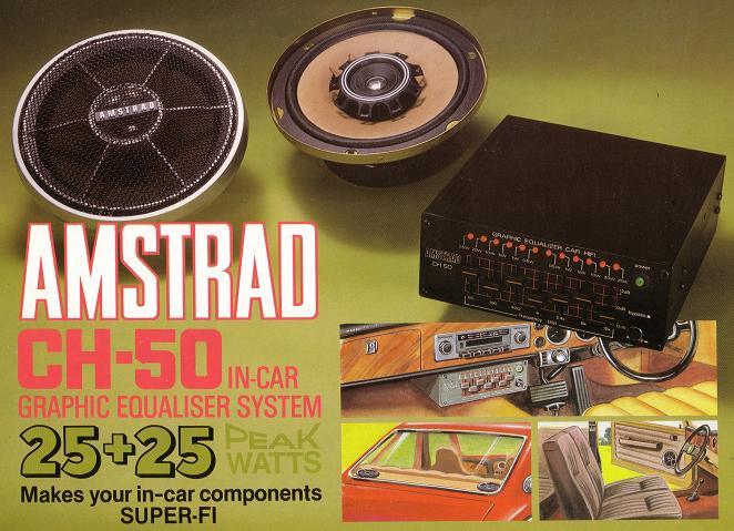 Amstrad Audio CH50 égaliseur ampli auto + enceintes