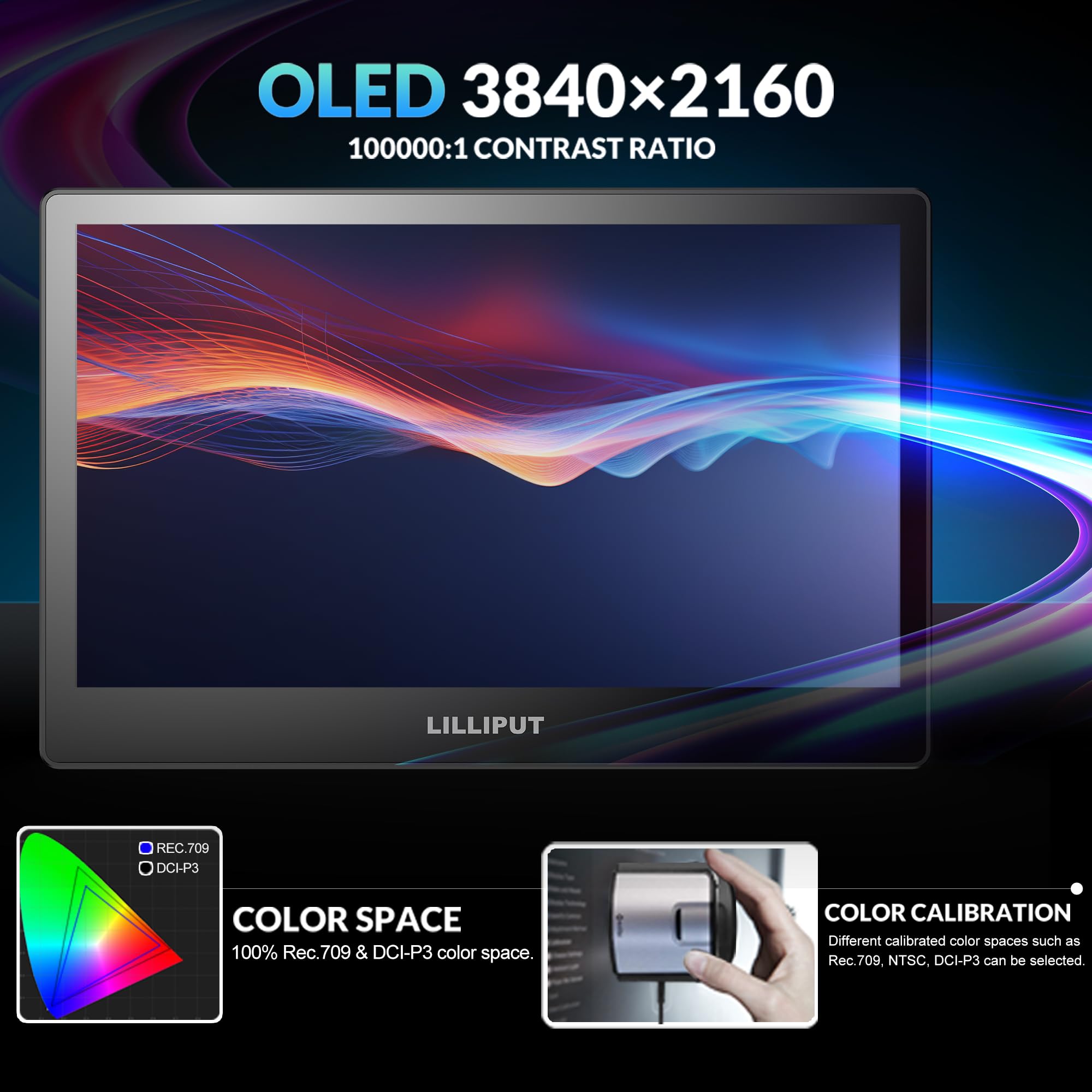 Lilliput A13 moniteur OLED 4K 13,3" Quad-Split SDI HDMI