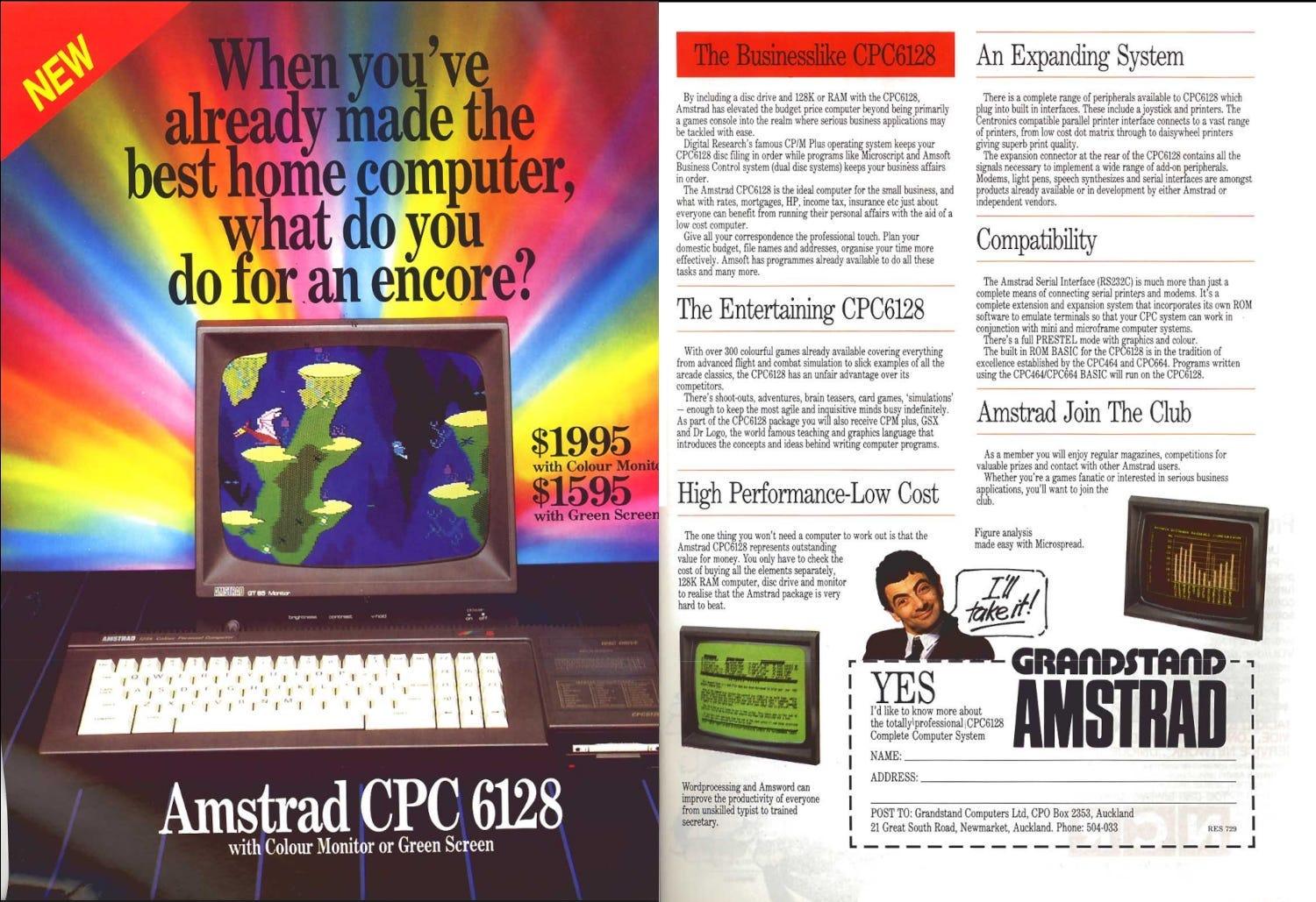 Amstrad Computer CPC6128 ordinateur avec lecteur disquette
