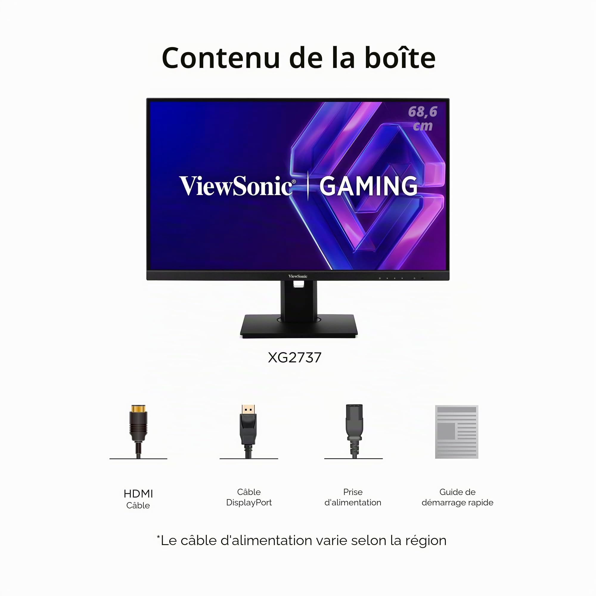 ViewSonic XG2737 27" Écran gamer 520 Hz Full HD IPS