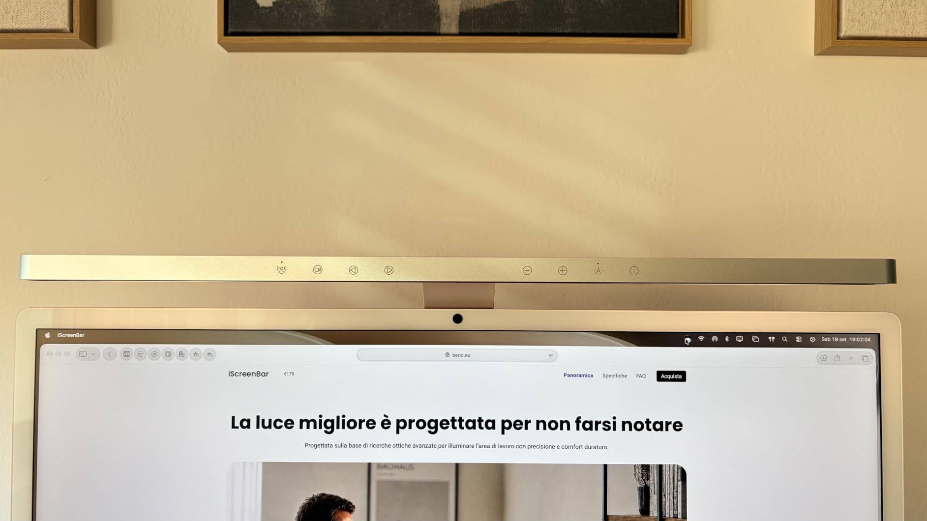 BenQ iScreenBar barre lumineuse iMac magnétique sans reflet