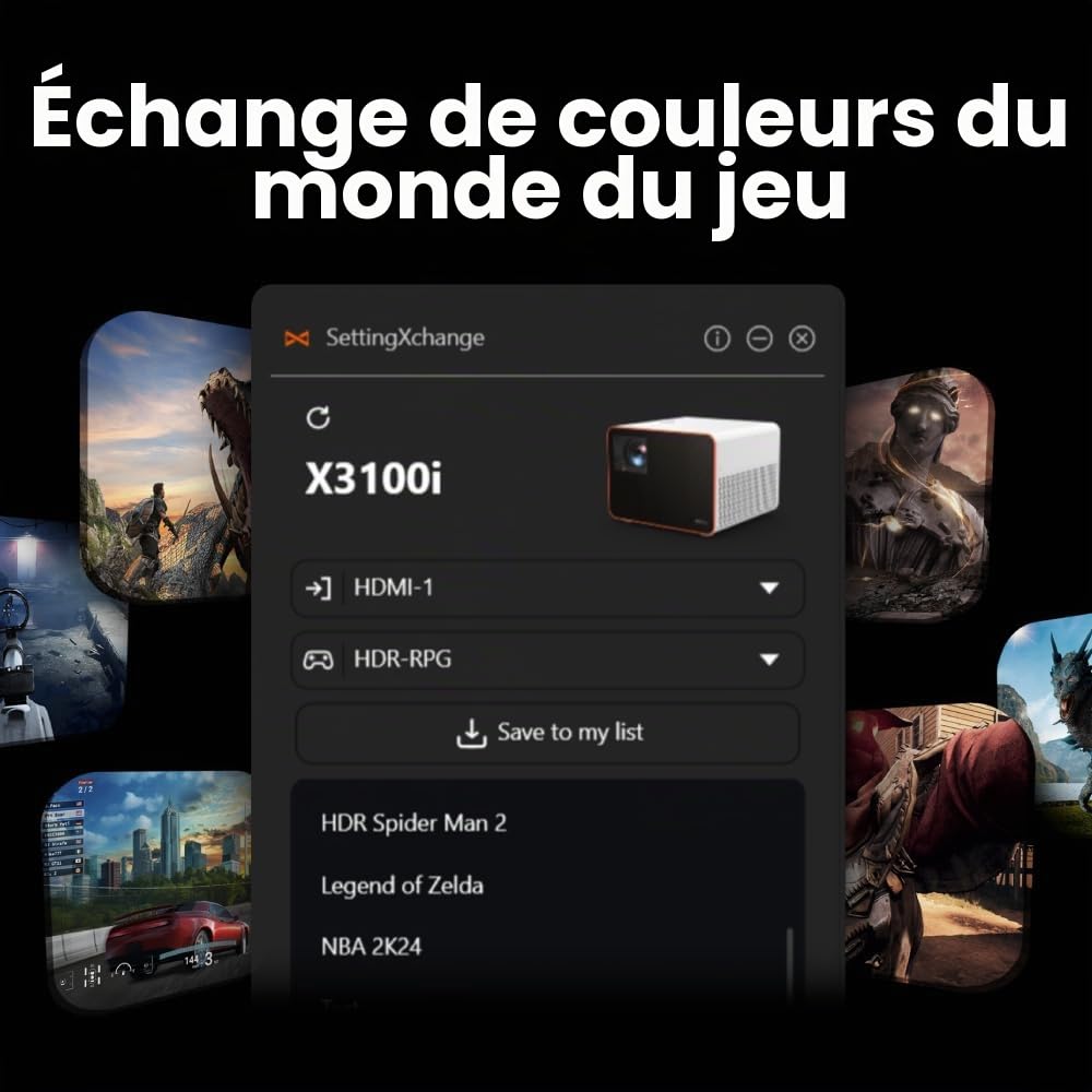BenQ X3100i Vidéoprojecteur Gaming 4K 3300 Lumens