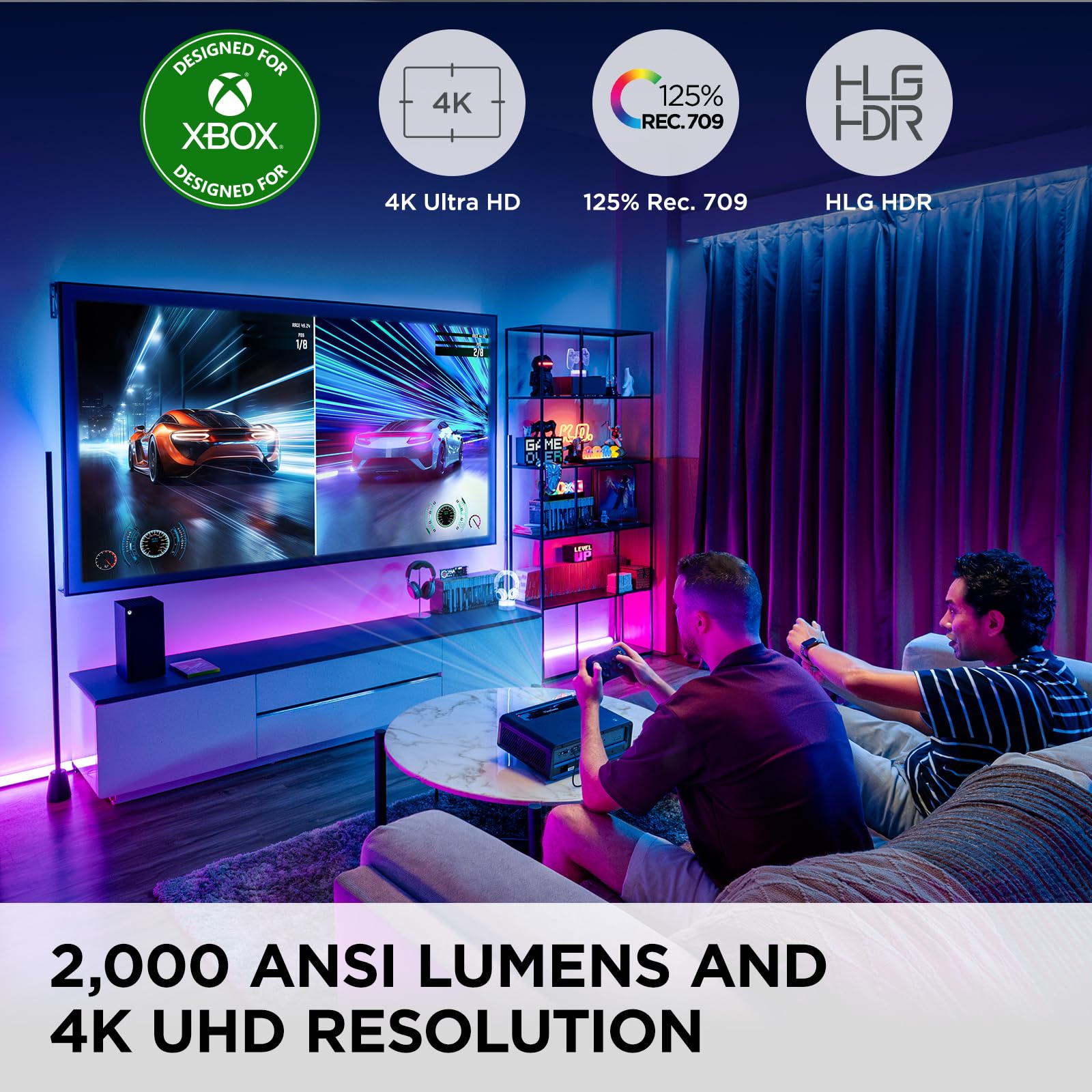 ViewSonic X2-4K vidéoprojecteur LED 4K courte focale