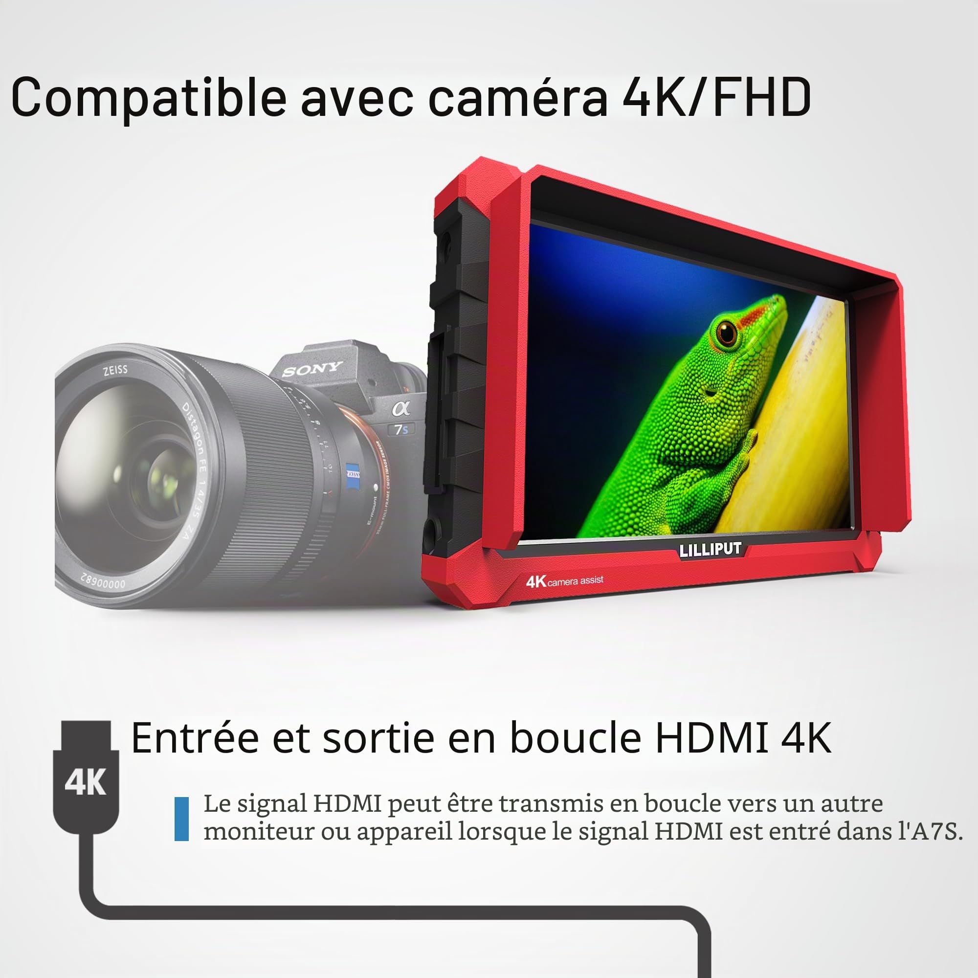Lilliput A7S moniteur caméra 7" FHD SDI HDMI 4K
