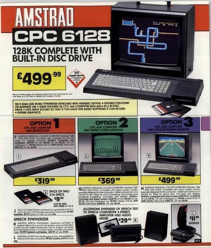 Amstrad Computer CPC6128 ordinateur avec lecteur disquette