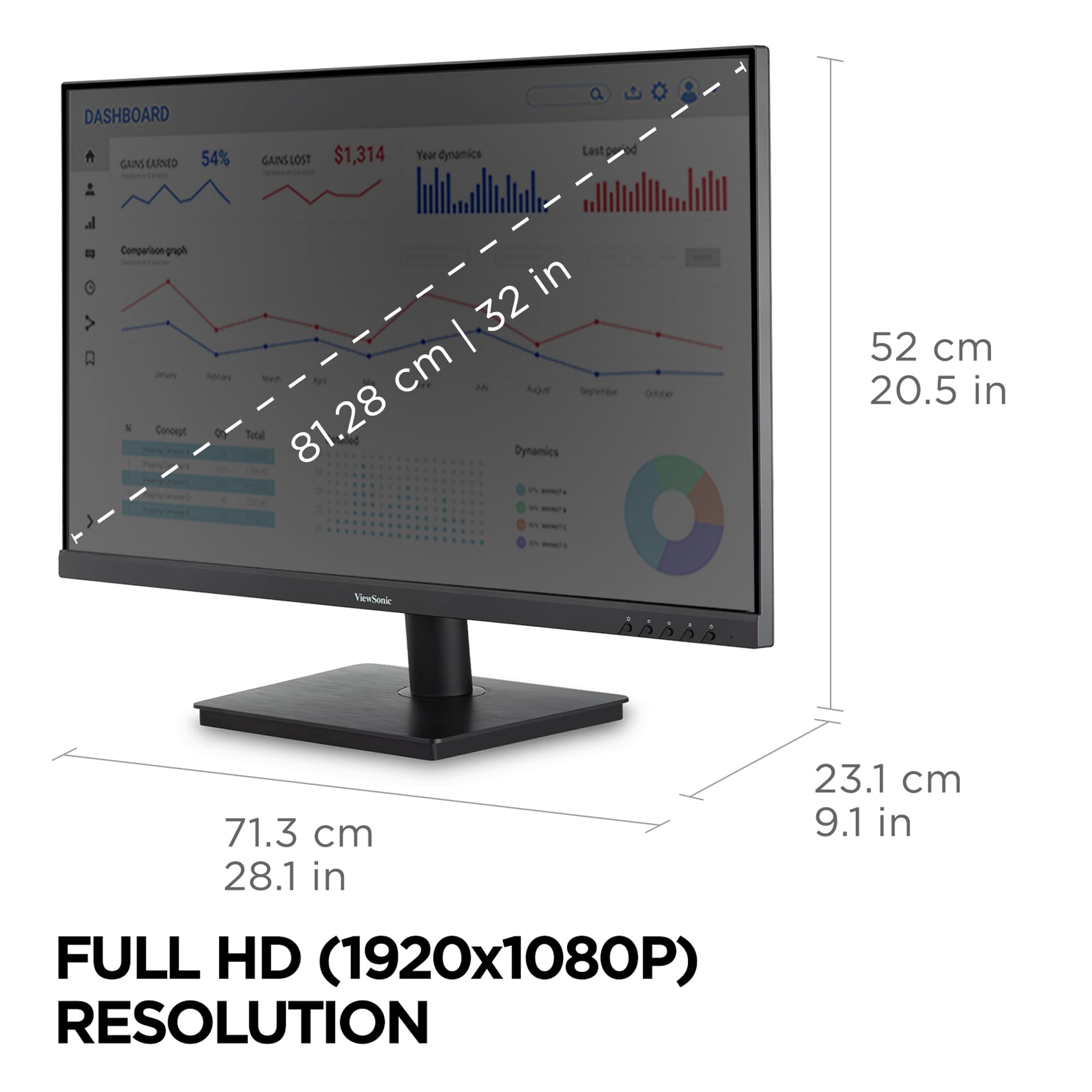 ViewSonic VA3209M Moniteur 32 Pouces Full HD IPS 75 Hz