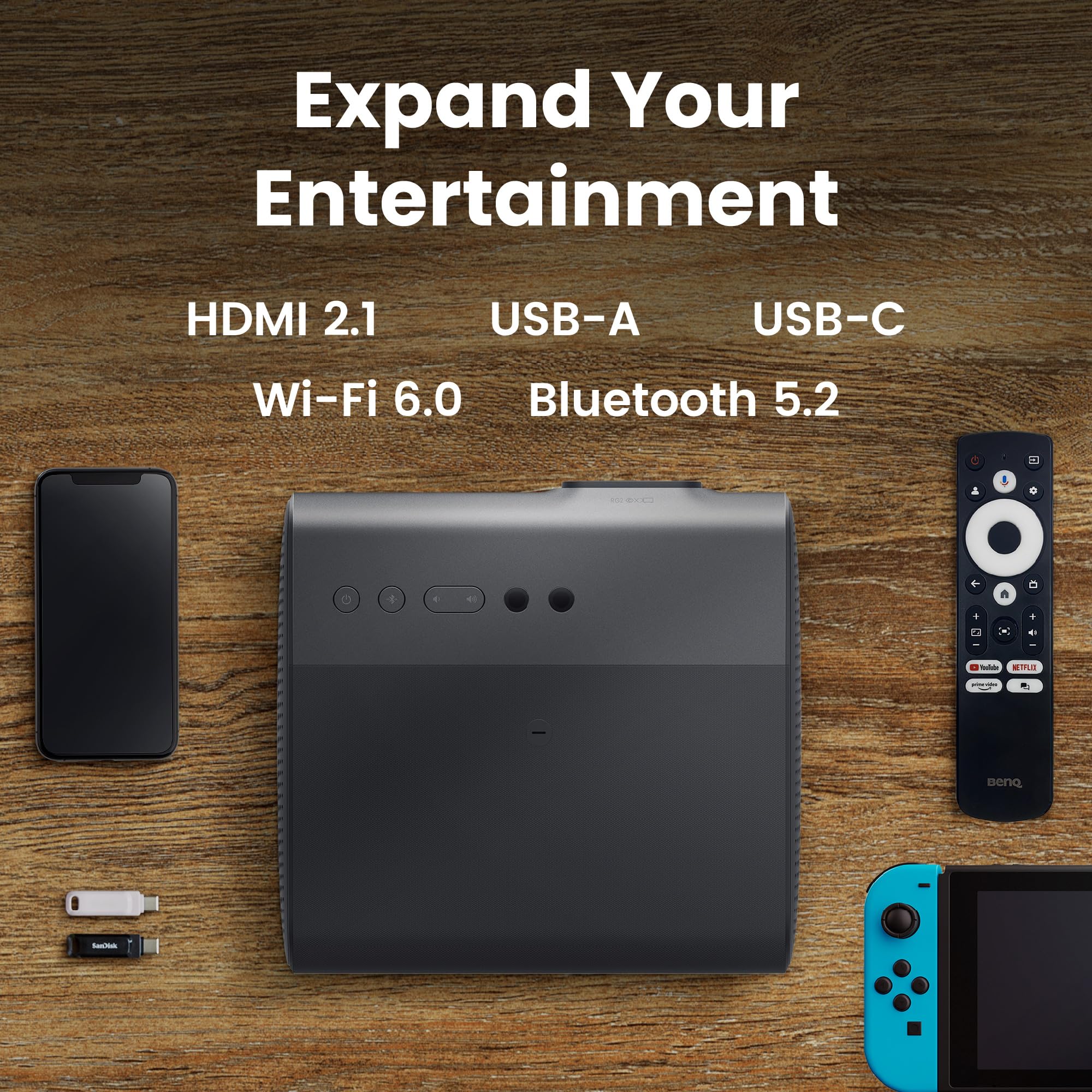 BenQ GP520 vidéoprojecteur 4K HDR Google TV 2600lm